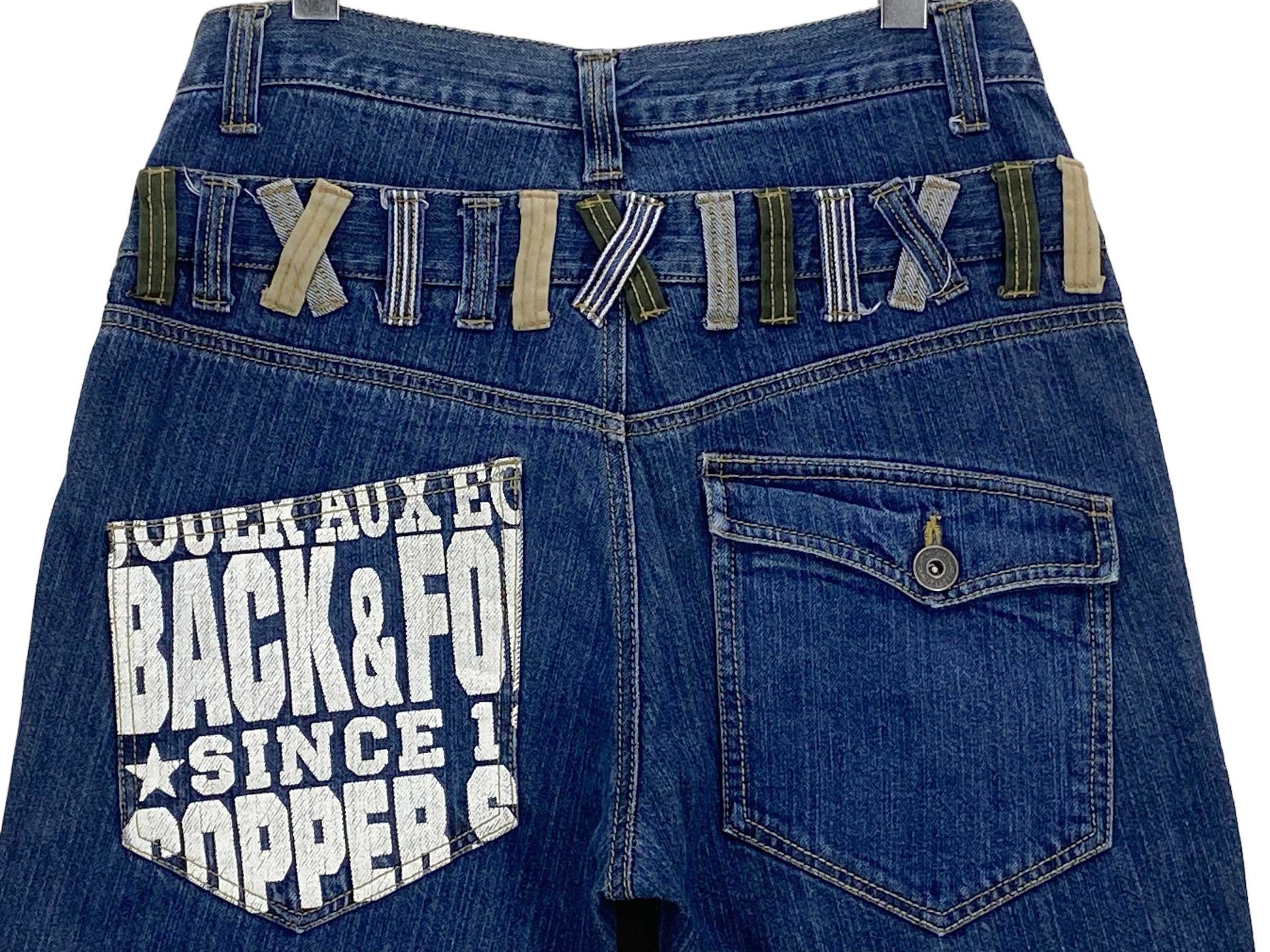 Japanese Brand Back & Forth Double Waist Denim Goth Punk Jeans Size US 29 - 5 Thumbnail