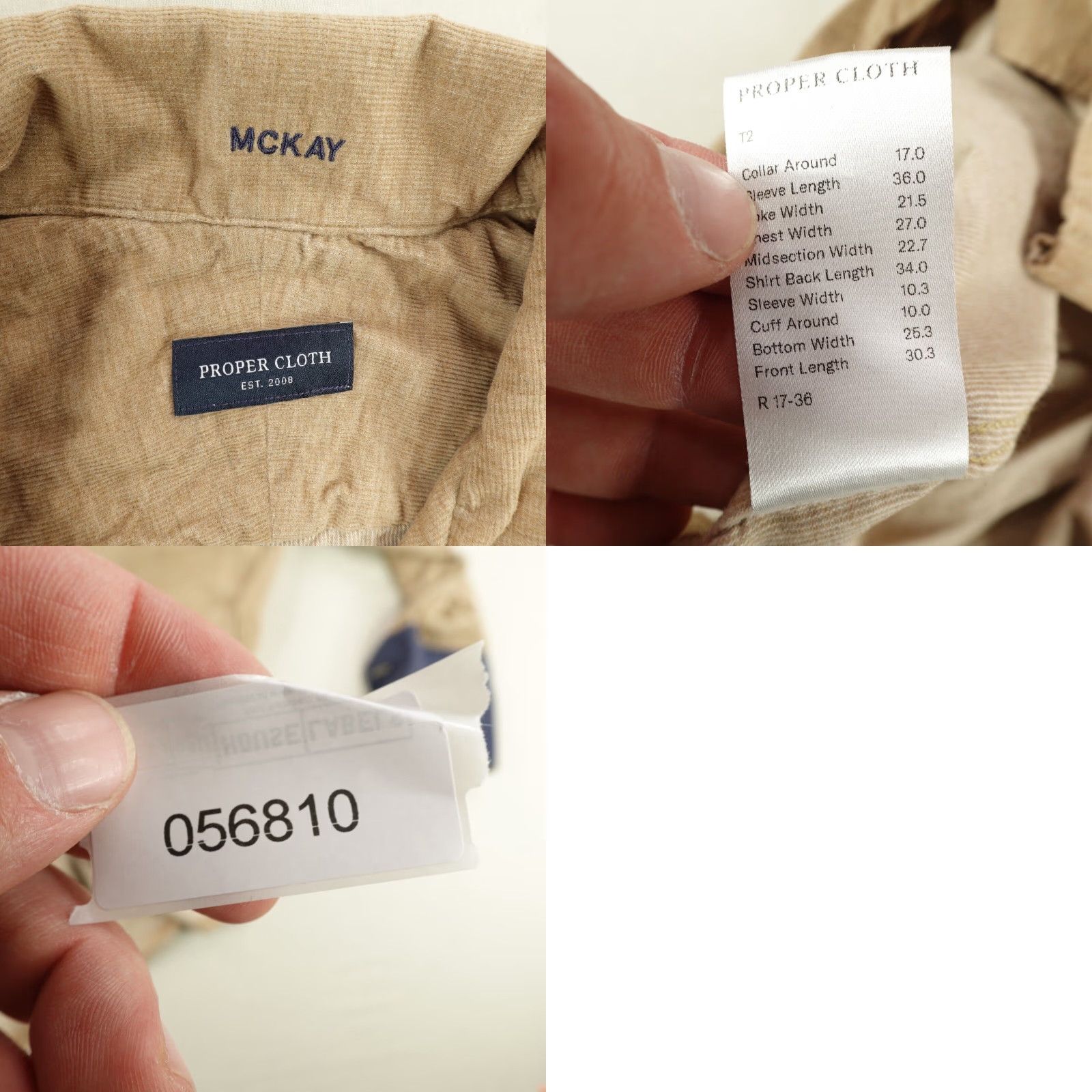 Proper Cloth VINTAGE Proper Cloth Men's Shirt XL Corduroy Button-Up Long Sleeve Collared Easy Care Beige 90s Fashion Size US XL / EU 56 / 4 - 8 Thumbnail