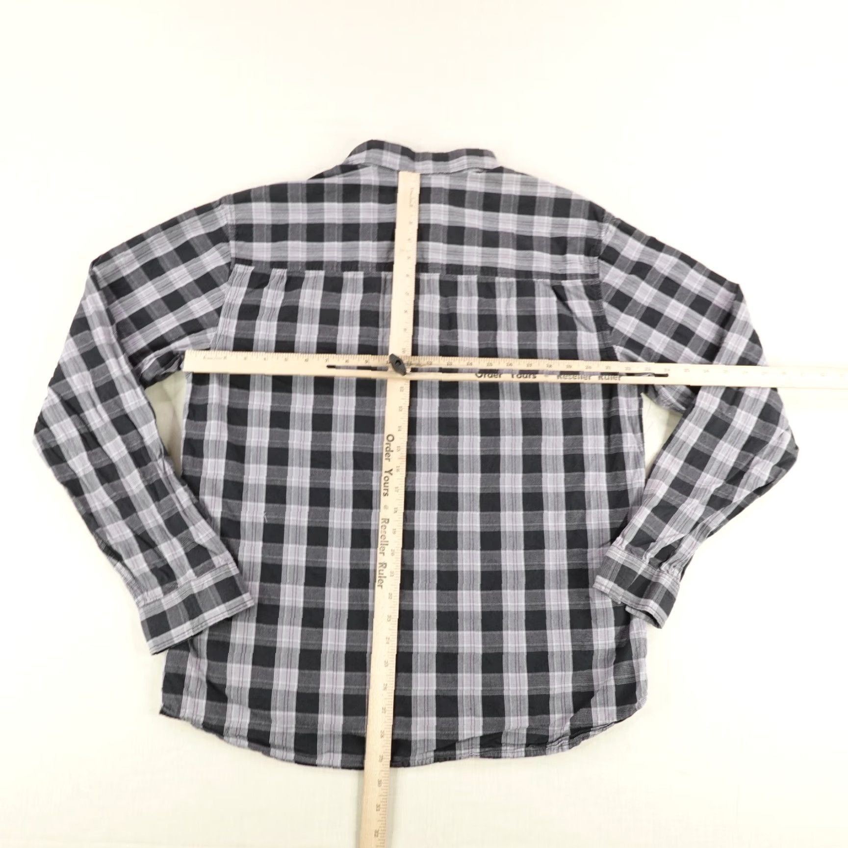 Prana PrAna Shirt Mens XL Button Up Plaid Organic Cotton Hiking Black Gray Size US XXL / EU 58 / 5 - 7 Thumbnail