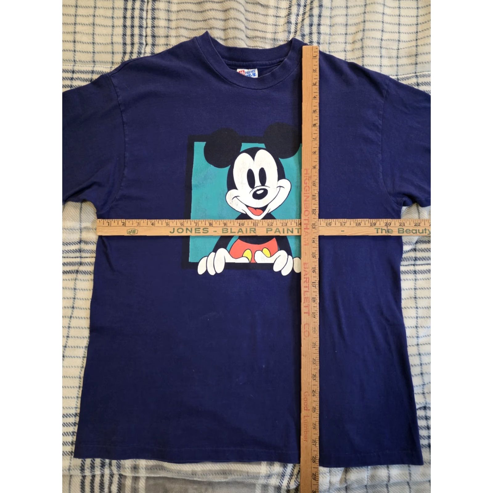 Hanes VINTAGE Hanes Beefy-T Mickey Mouse Block Logo Purple Adult Large Shirt Size US L / EU 52-54 / 3 - 7 Thumbnail
