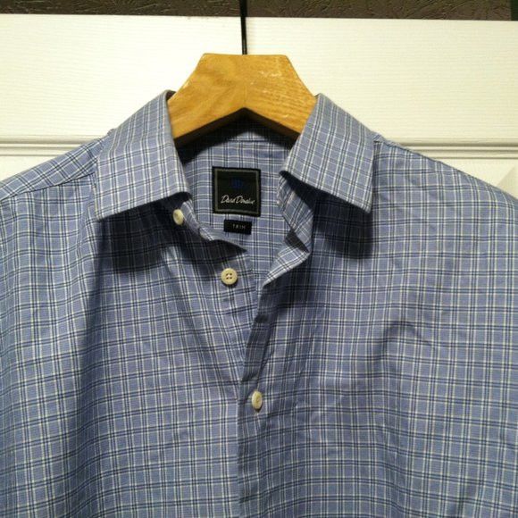 David Donahue DAVID DONAHUE MENS BLUE 100%COTTON DRESS SHIRT 17.5/34-35 Size US XL / EU 56 / 4 - 2 Thumbnail