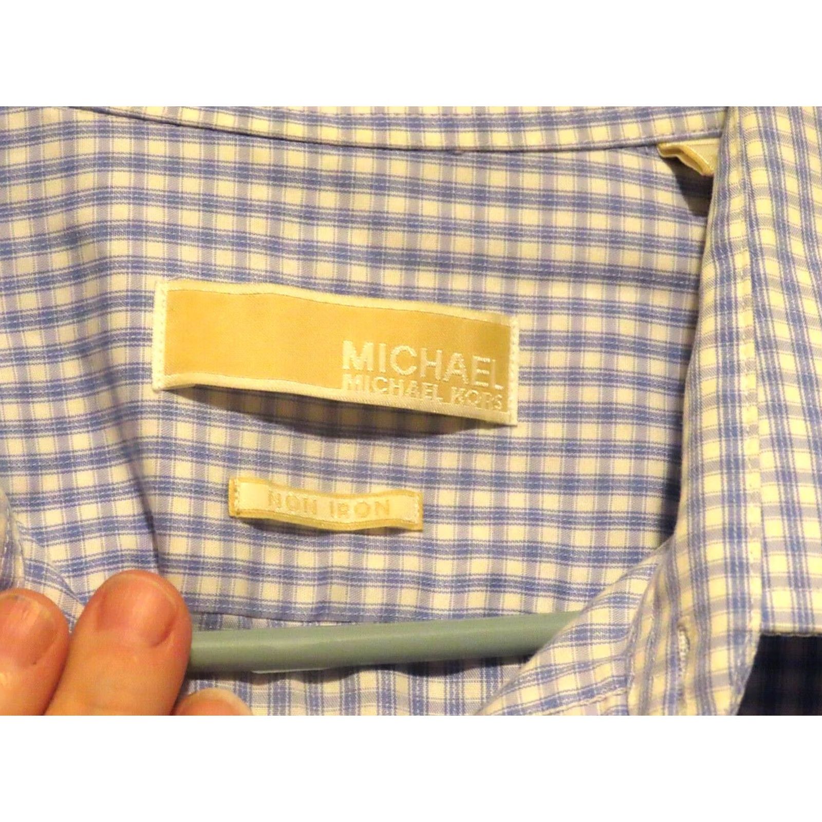 Michael Kors Michael Kors Dress Shirt Mens 34 Regular Non-Iron Blue Striped Button Up Shirt Striped Dress Shirt Mens RegularPurple Size US S / EU 44-46 / 1 - 3 Thumbnail