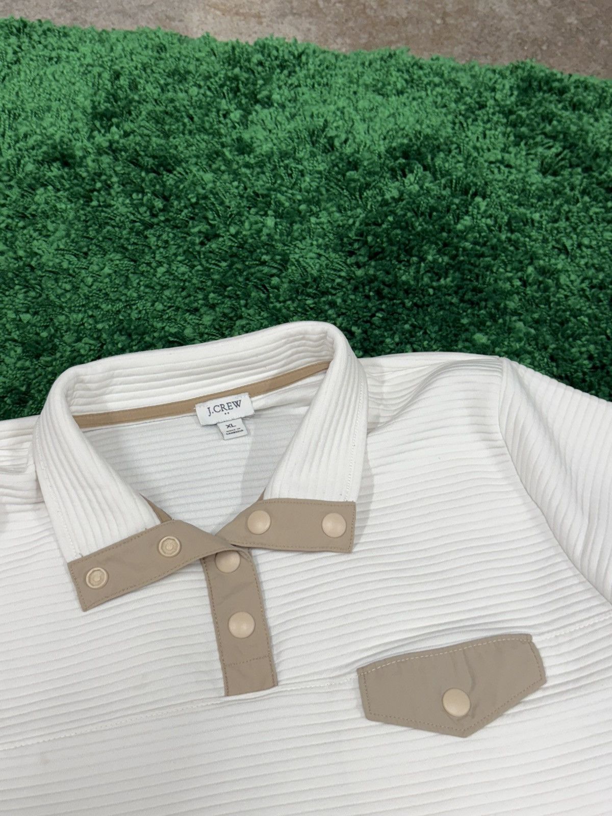 J.Crew J.Crew Snap Button Pull Over Sz. XL White Jcrew Size US XL / EU 56 / 4 - 4 Thumbnail