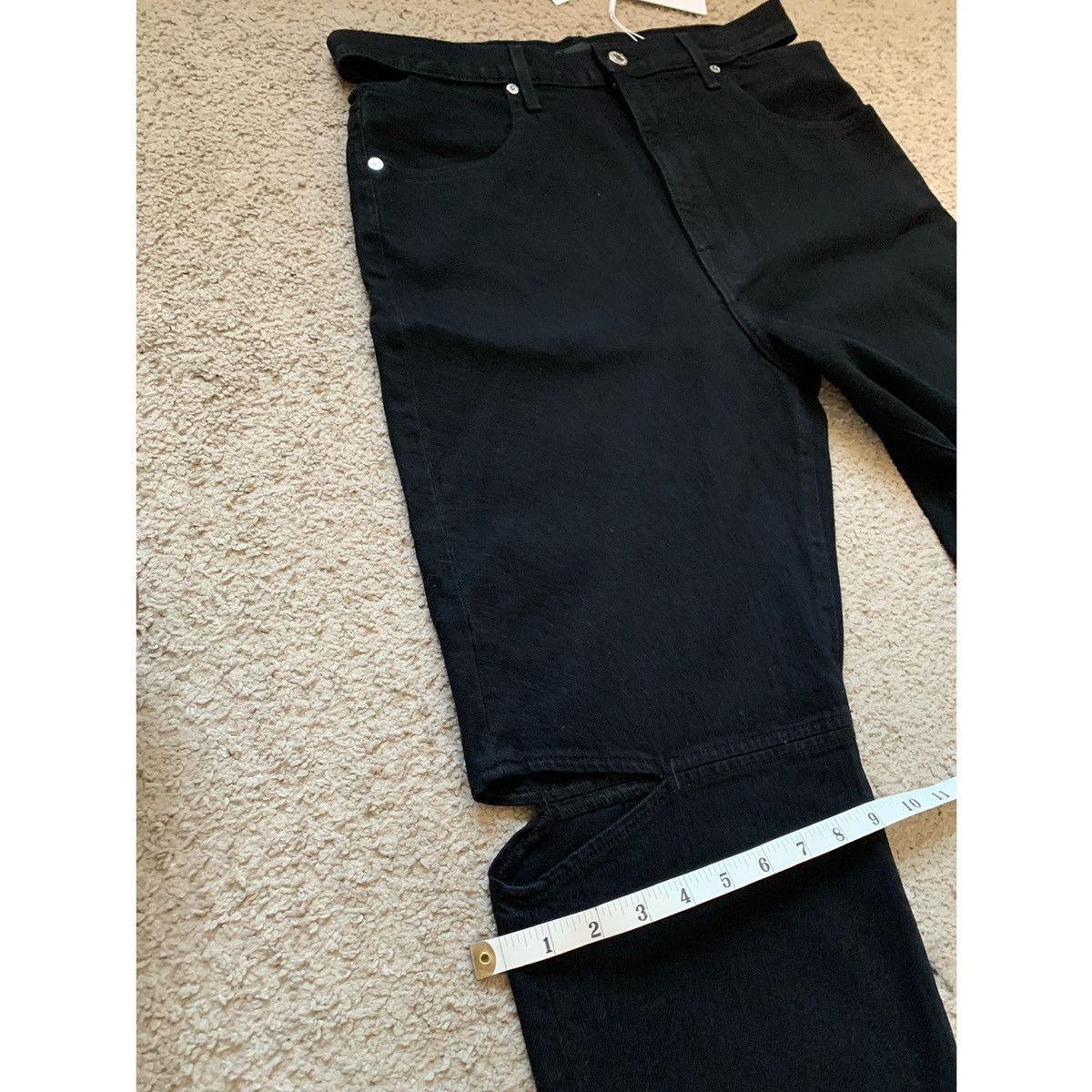 Helmut Lang HELMUT LANG BLACK CUT OUT STRAIGHT JEANS Size US 31 - 12 Thumbnail