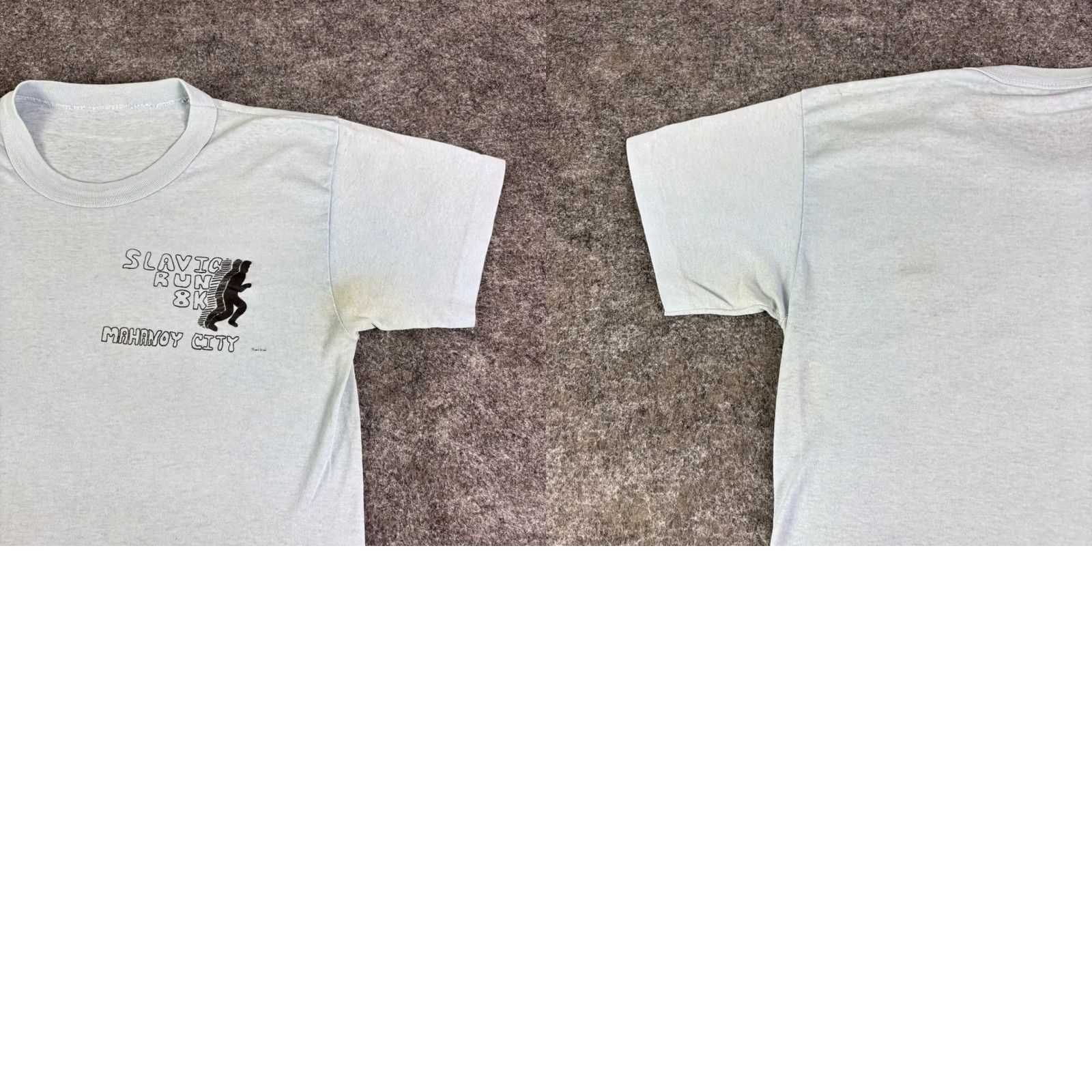 Vintage Vintage Slavic Run 8K Mahanoy City T-Shirt Small Light Blue Nike? Size US S / EU 44-46 / 1 - 8 Thumbnail