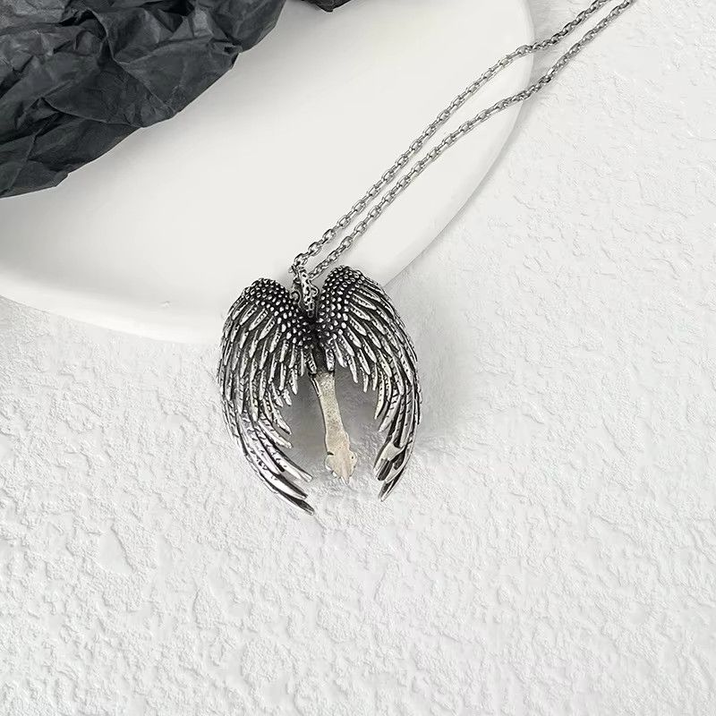 Jewelry Vintage Angel Wings Cross Necklace Size ONE SIZE - 1 Thumbnail