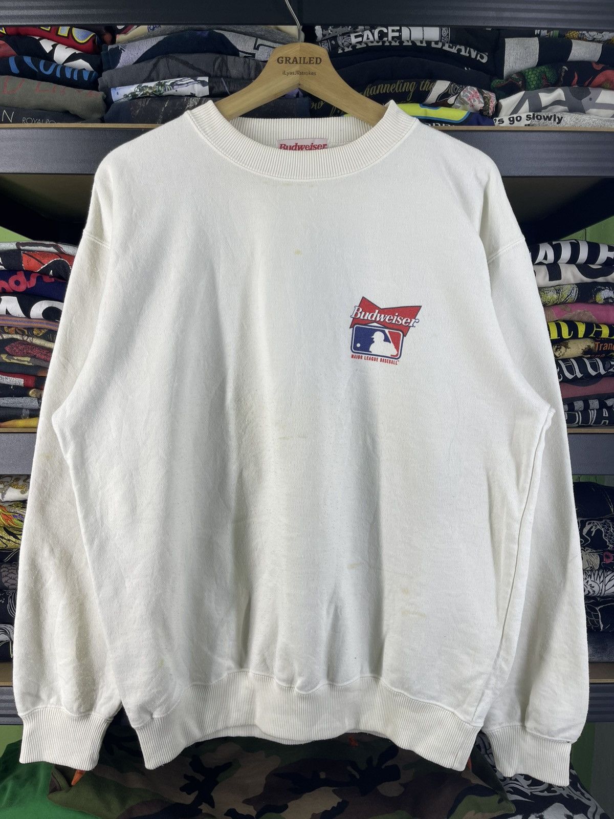 Budweiser Vintage 90's Budweiser Baseball Team MLB Sponsor Sweatshirt Size US L / EU 52-54 / 3 - 3 Thumbnail