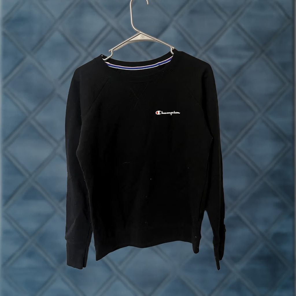Champion Champion Sweatshirt Adult Size Small Black Solid Crewneck Mens Polyester Blend Size US S / EU 44-46 / 1 - 1 Thumbnail