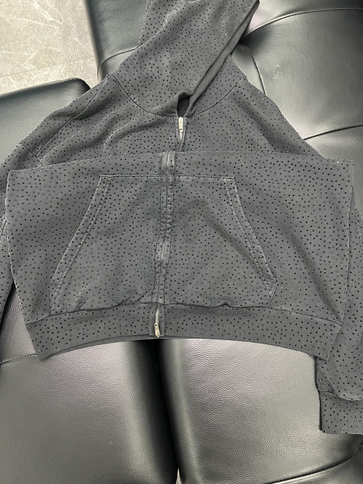 Balenciaga Balenciaga SS23 Runway “Mud” Crystal Zip Hoodie Size US M / EU 48-50 / 2 - 6 Thumbnail