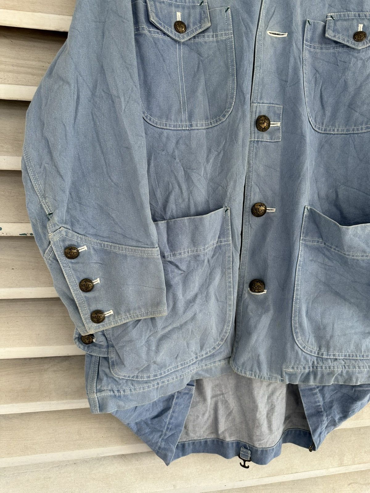 Hai Sporting Gear × Issey Miyake 1990 - Hai Sporting Gear Denim Cargo Jacket (Issey Miyake) Size US XL / EU 56 / 4 - 3 Thumbnail
