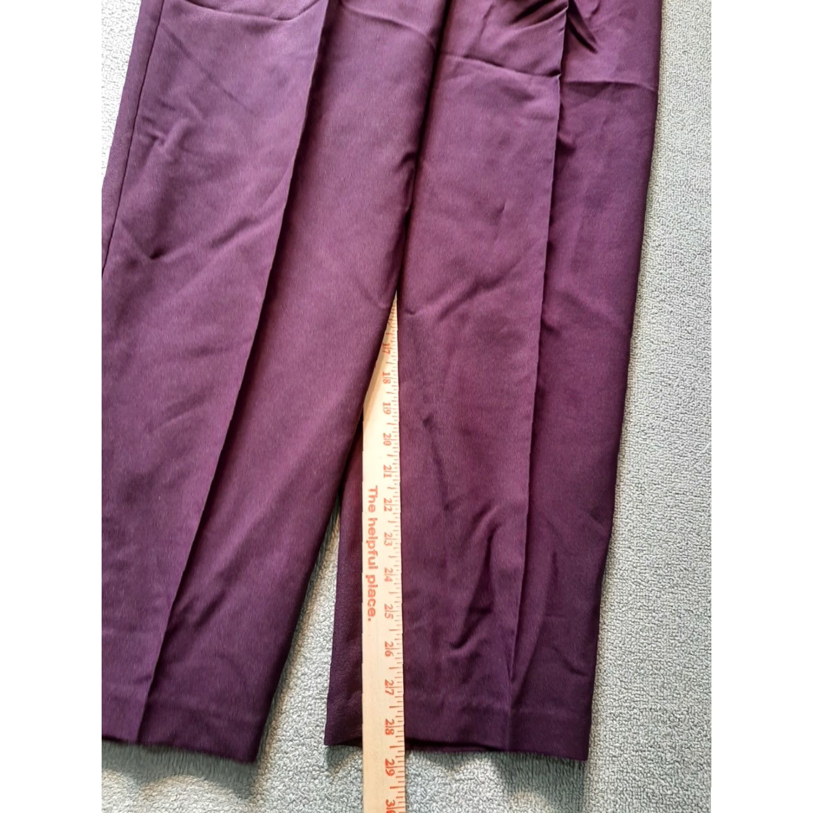 Vintage Counterparts Women's Pants size 14 Purple Polyester Dress Pants Regular Zip Casual Workwear Size 36" / US 14 / IT 50 - 2 Thumbnail