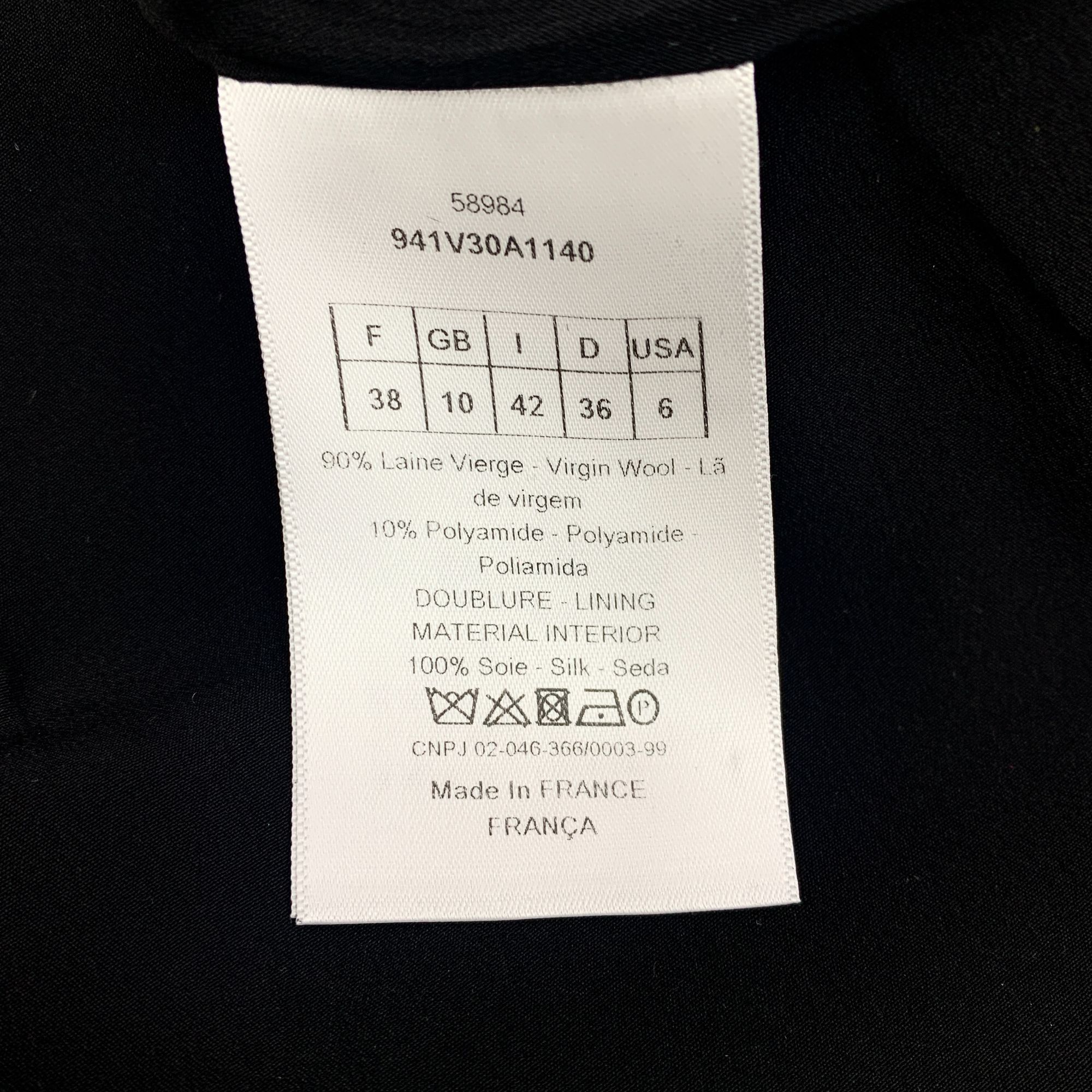 Dior Christian Dior Black Houndstooth Wool Off-Shoulder Double-Br Size XS / US 0-2 / IT 36-38 - 3 Thumbnail