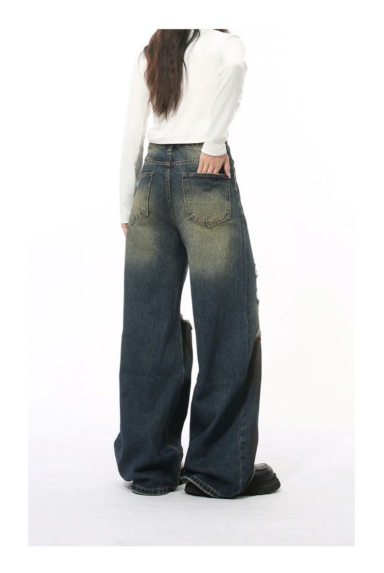 Japanese Brand × Jean High street distressed ripped jeans casual y2k Size US 34 / EU 50 - 4 Thumbnail