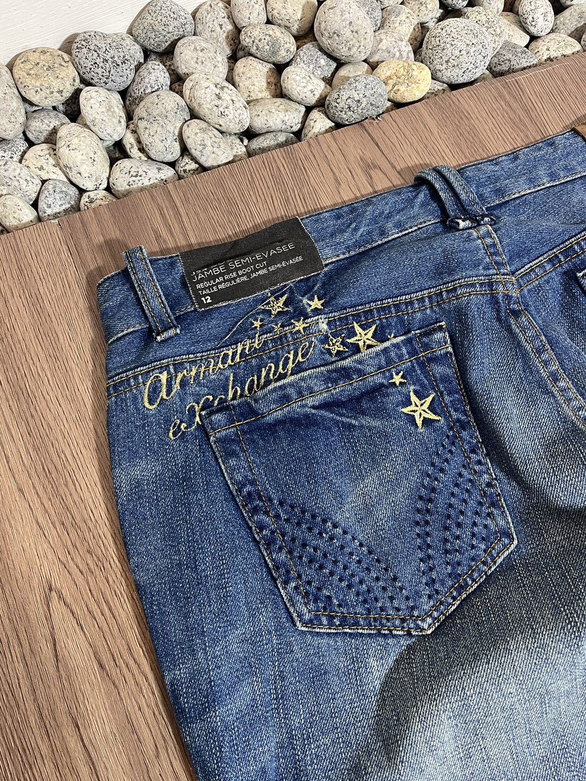 Armani × Armani Exchange AX Armani Exchange emboirdery washed regular bootcut jeans Size US 33 - 3 Thumbnail