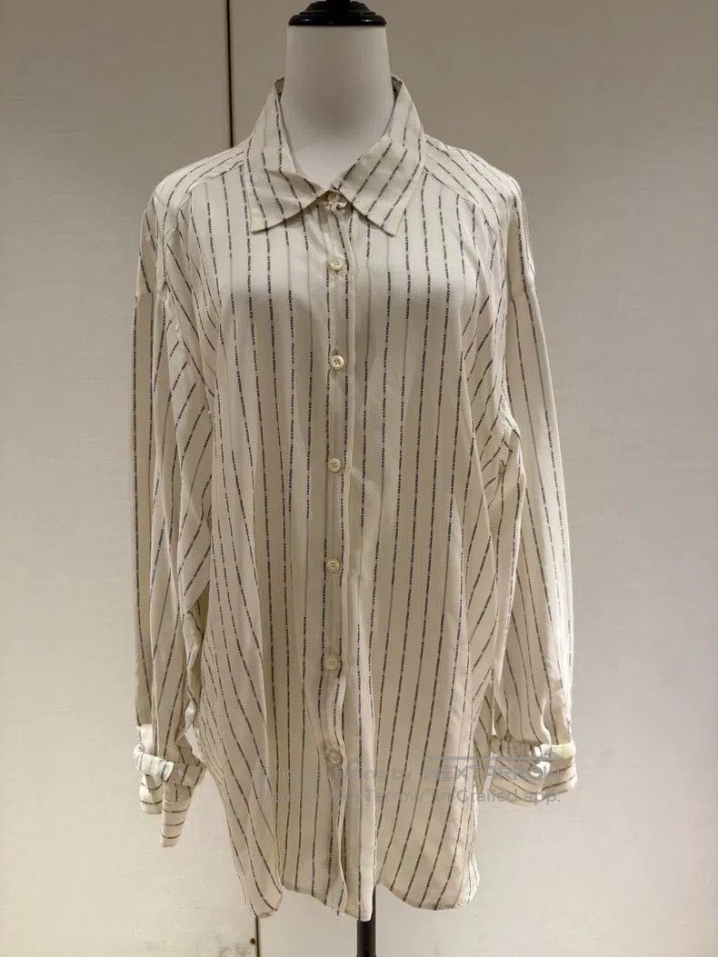 Prada Prada White vertical striped letter bullet screen cotton l Size XS / US 0-2 / IT 36-38 - 1 Thumbnail