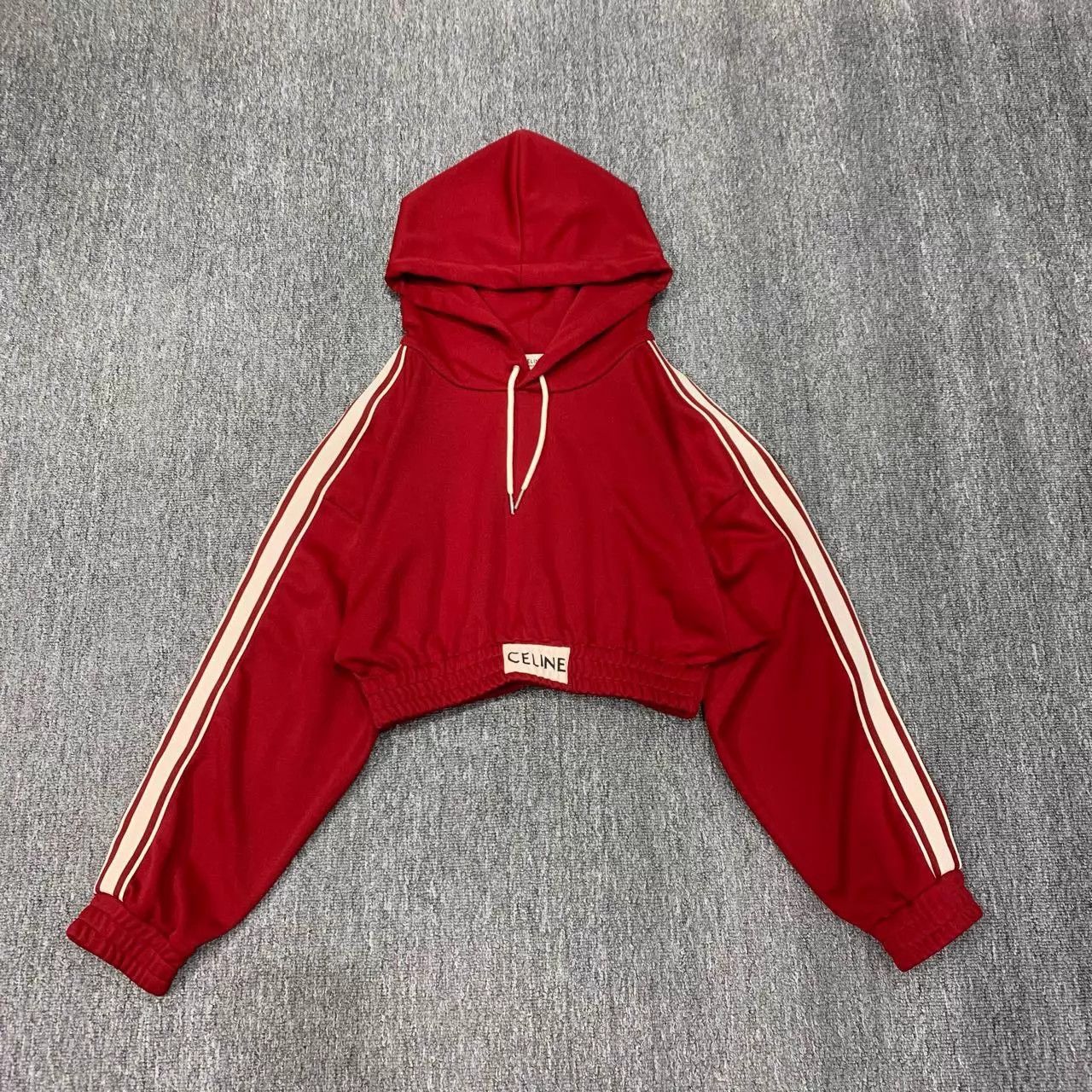 Celine Celine Red Short Cinched Hoodie S Size S / US 4 / IT 40 - 1 Thumbnail
