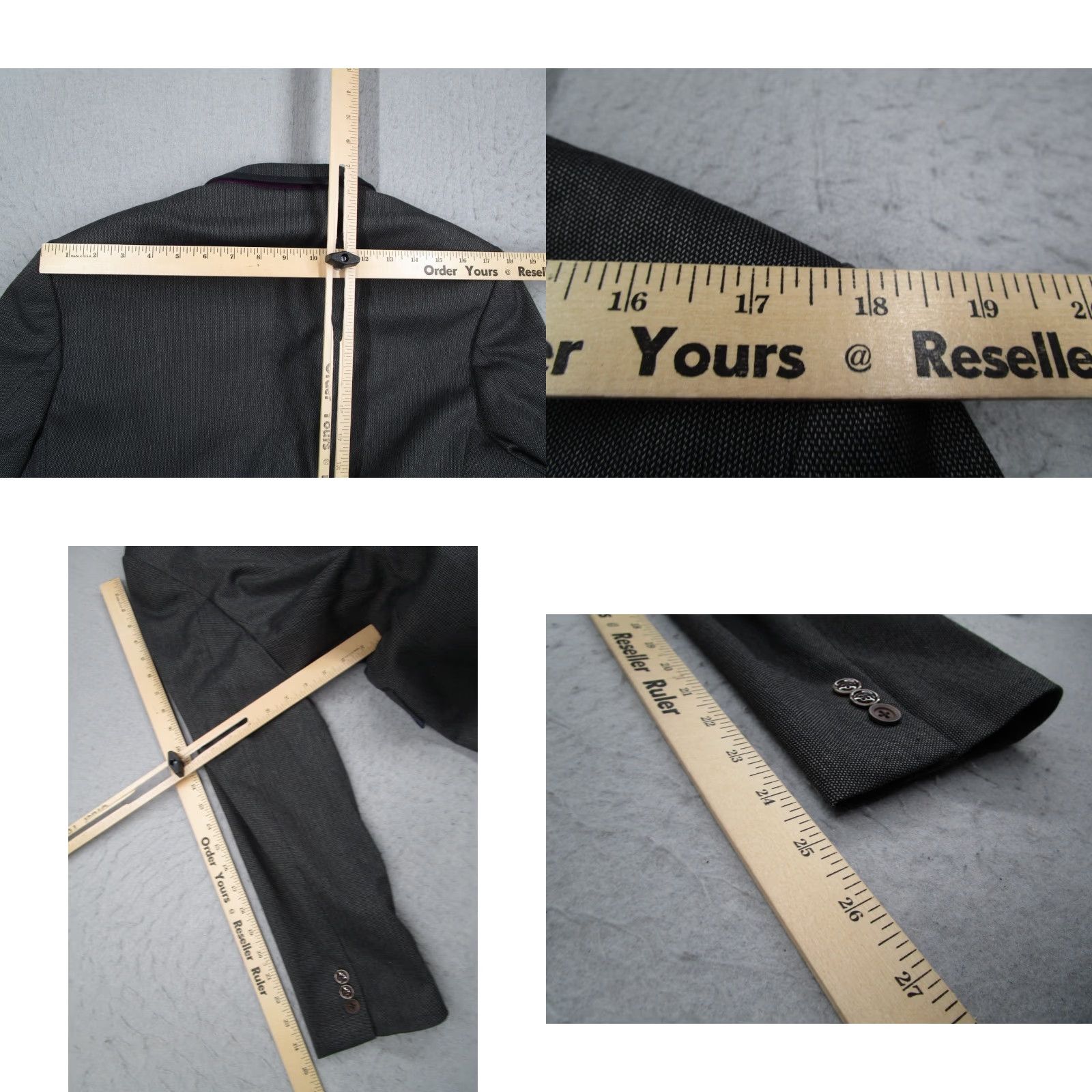 Ted Baker Ted Baker Jacket Men 3 Regular Gray 2 Button Sport Coat Made in Portugal Blazer Mens 38 Gray Tweed Notch Lapel Single-Breasted Two-Button Vintage No Size 38R - 9 Thumbnail
