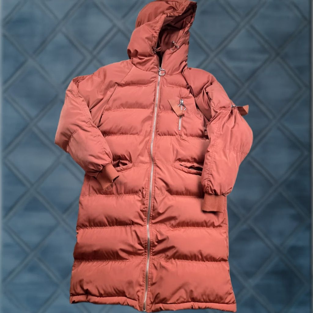 Free People Free People Long Raglan Puffer Jacket Small Womens Orange Hooded Full Zip Parka Size S / US 4 / IT 40 - 1 Thumbnail