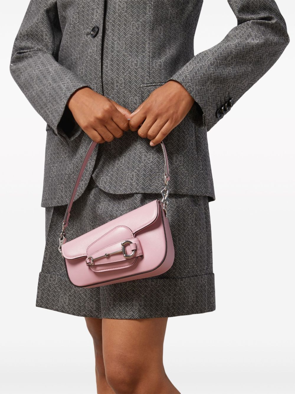 Gucci o1s1wg110225 Size: OS/ Horsebit Mini Shoulder Bag Light Pink Size ONE SIZE - 4 Thumbnail