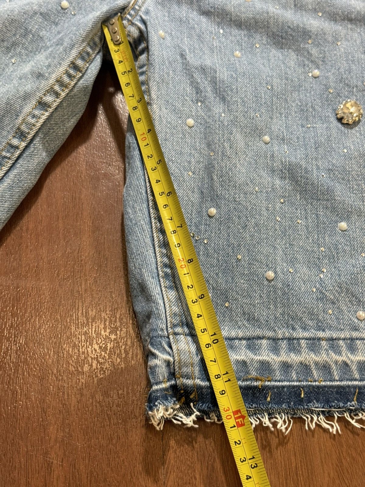 Other Billionaire Dreams Crystal Blue Denim Shorts Size US 38 / EU 54 - 15 Thumbnail