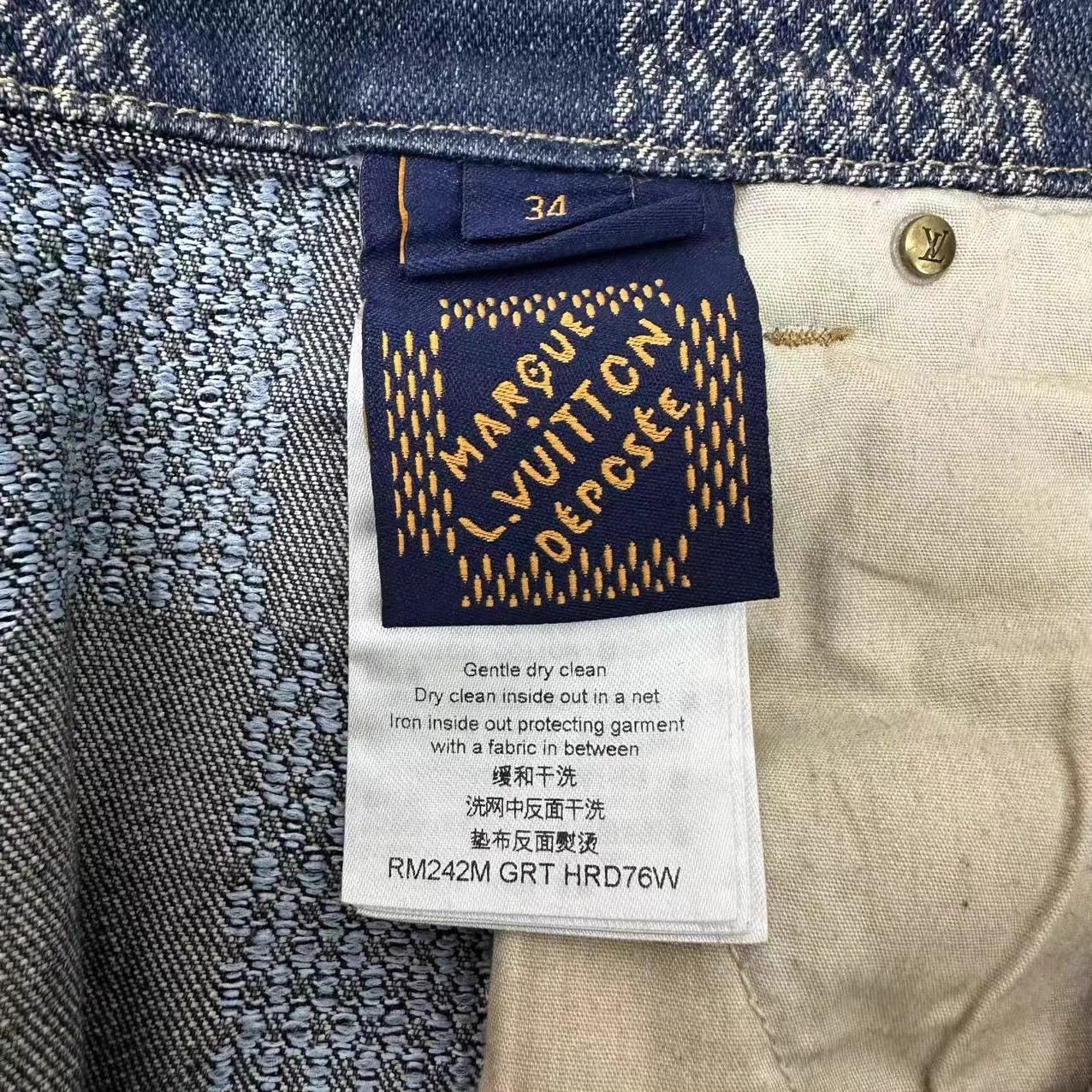 Louis Vuitton Louis Vuitton Monogram Distressed Denim Jeans 34 Size 34" / US 12 / IT 48 - 4 Thumbnail