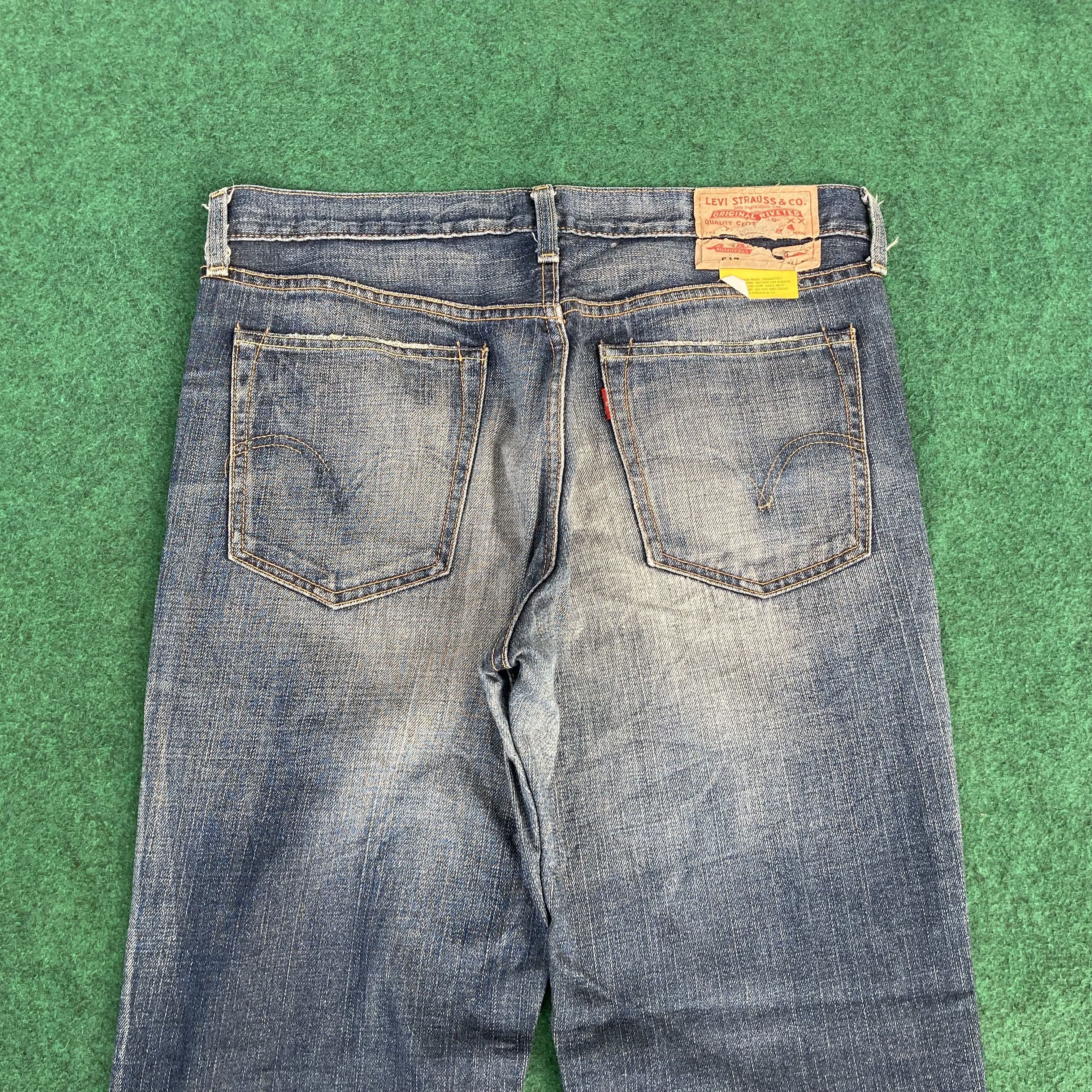 Levi's × Vintage Vtg Levis 517 Faded Denim Sz 34 Blue Flare Bootcut Jeans Size US 34 / EU 50 - 11 Thumbnail