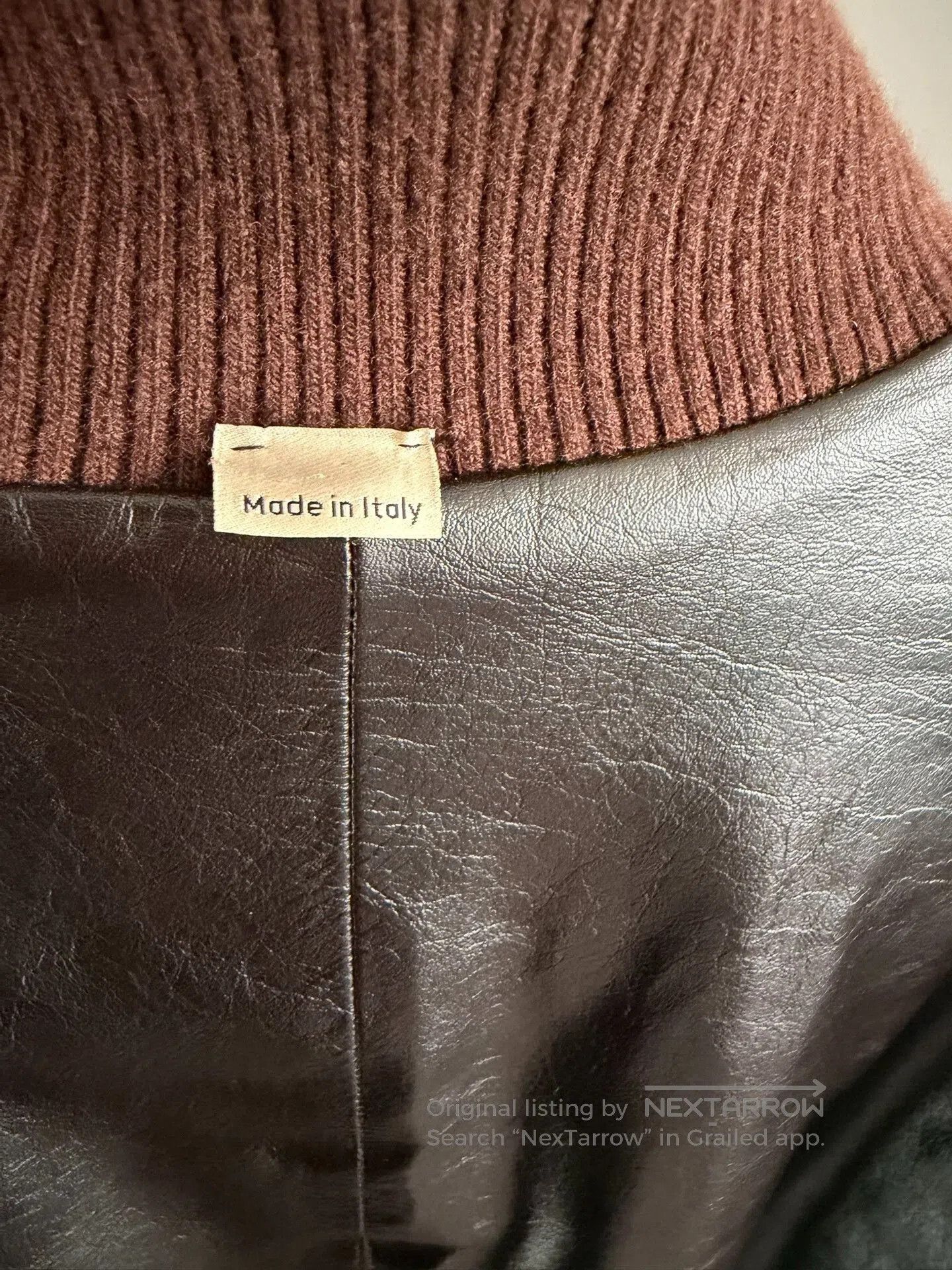 Gucci gucci leather and wool jacket in brown. Size US L / EU 52-54 / 3 - 4 Thumbnail