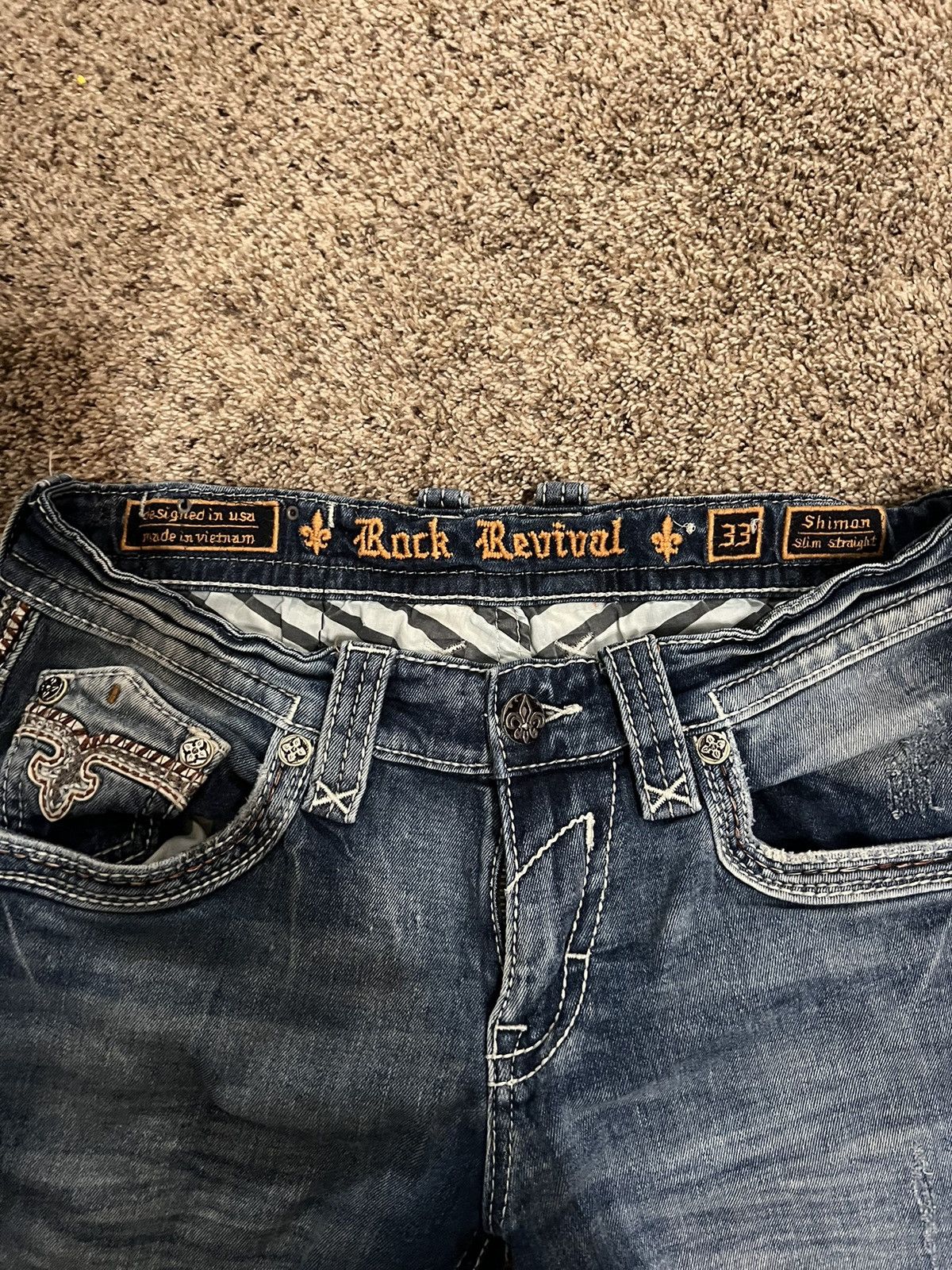 Rock Revival Rock Revival "Shimon" Slim Straight Jeans Size US 33 - 3 Thumbnail