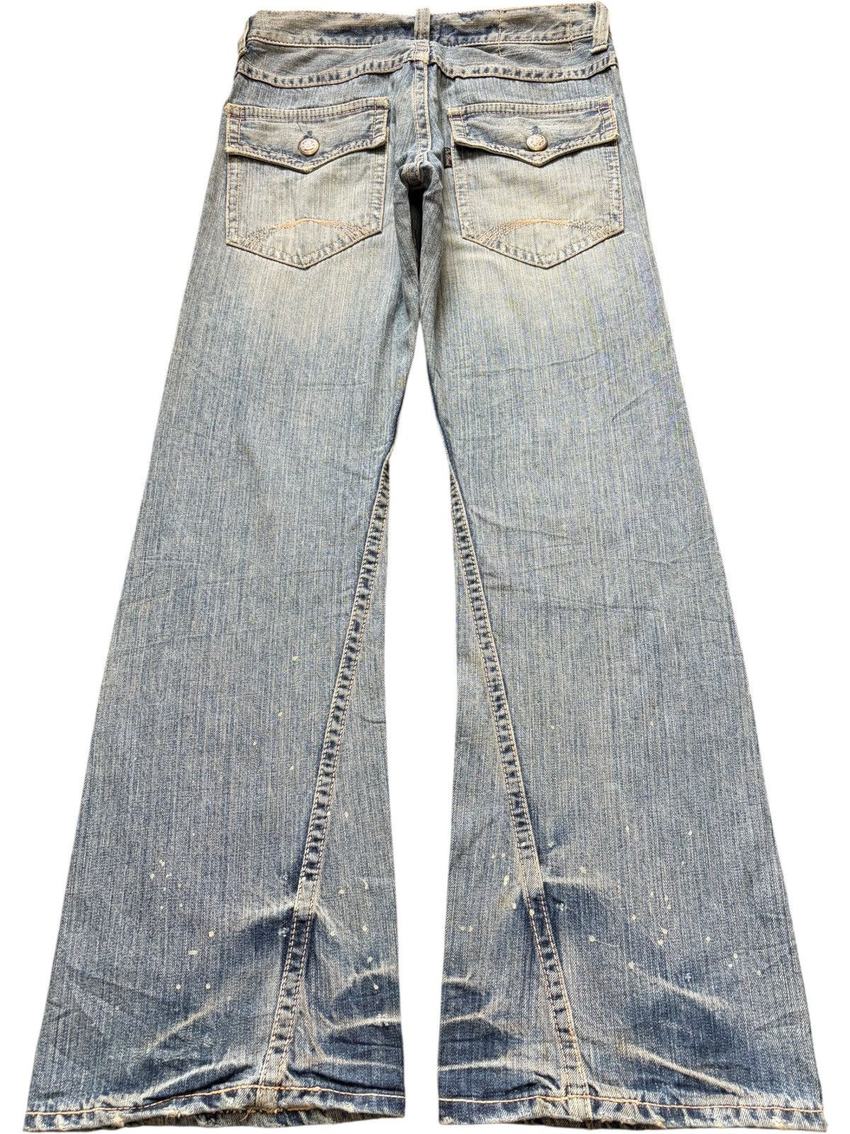 Tornado Mart Vintage Japanese Brand Patches Distress Flare Jeans Size US 29 - 2 Thumbnail