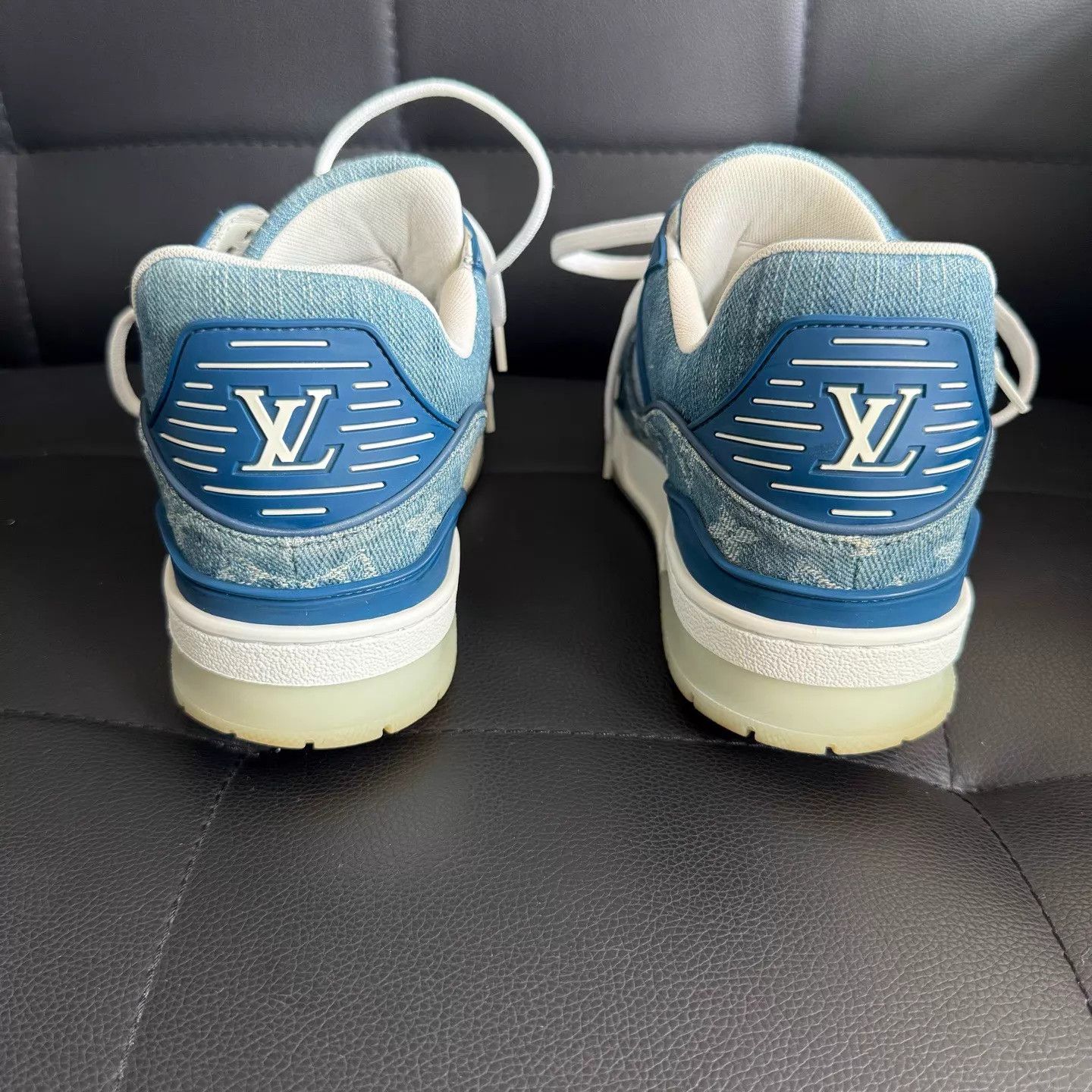 Louis Vuitton LV Trainer New Blue Denim Low Top 40 (US 6) Size US 6 / EU 39 - 3 Thumbnail