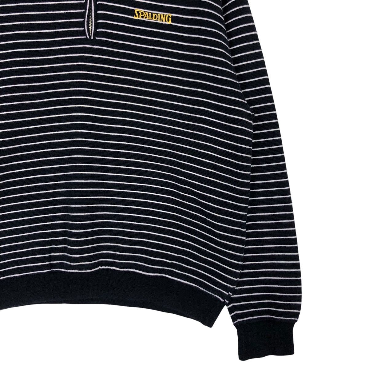 Japanese Brand × Spalding × Vintage Striped Vintage Spalding Jumper Half Zip Streetwear Rare Size US M / EU 48-50 / 2 - 4 Thumbnail