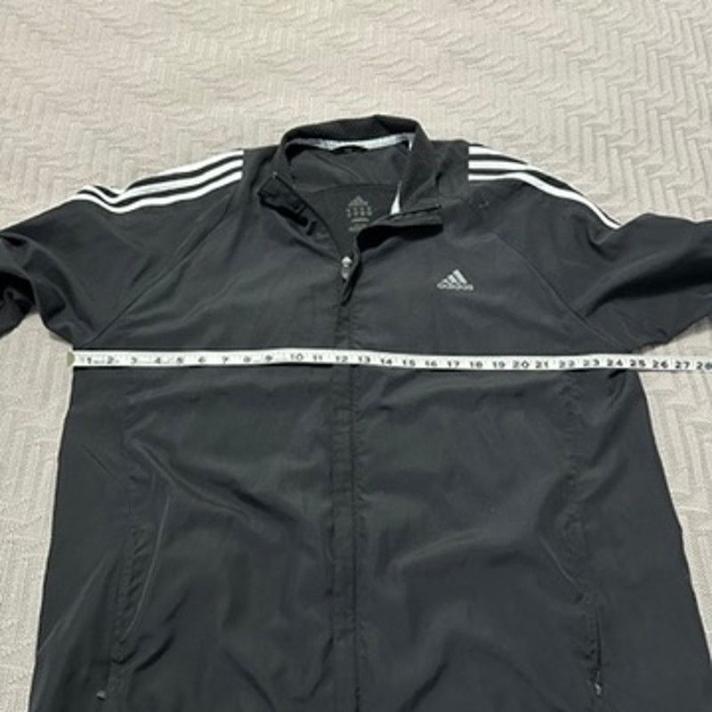 Adidas adidas black classic three stripe windbreaker jacket size XL Size US XL / EU 56 / 4 - 5 Thumbnail