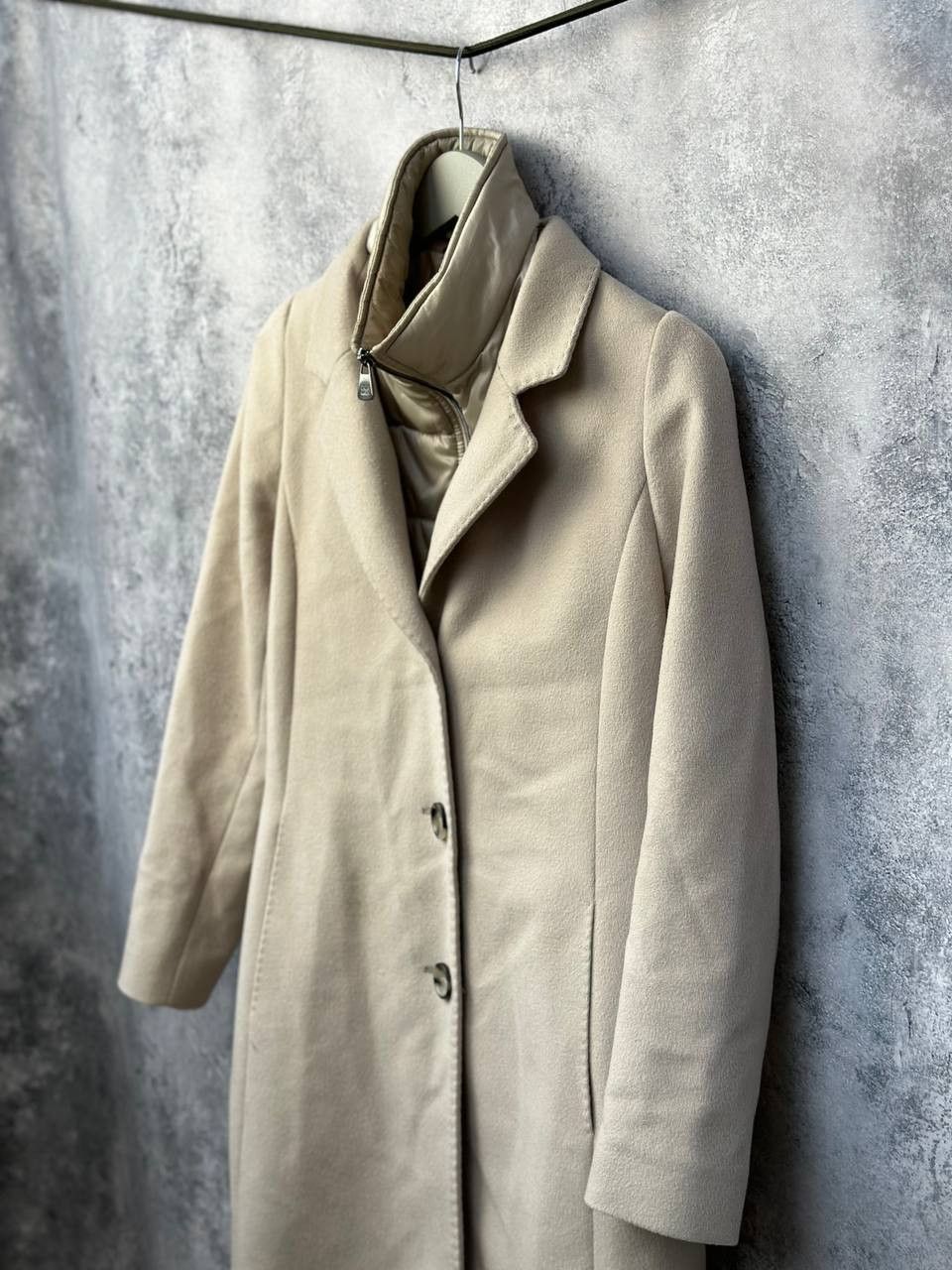 Cinzia Rocca Cinzia Rocca Beige Wool Coat with Removable Puffer Lining Size M / US 6-8 / IT 42-44 - 1 Thumbnail