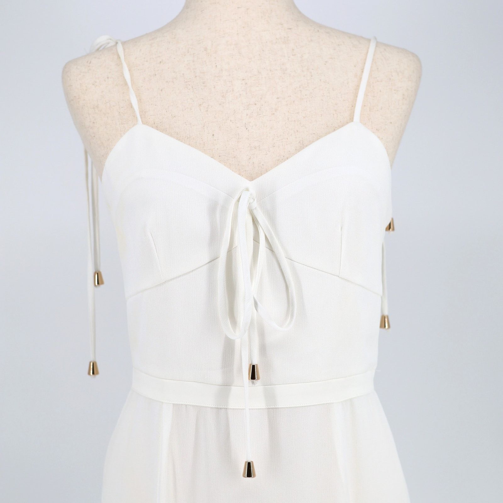 The Unbranded Brand Elle Zeitoune Women White Tiered Sheath Midi Dress Size S Size S / US 4 / IT 40 - 4 Thumbnail