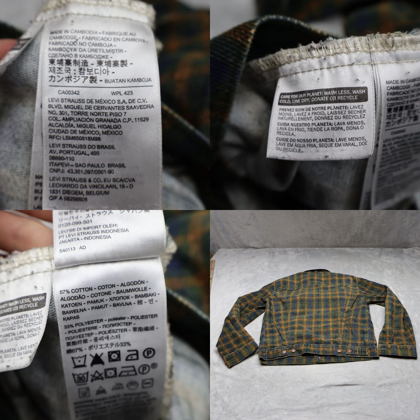 Levi's VINTAGE Levis Jacket Mens Small Black Plaid Corduroy Trucker Button Front Streetwear Size US S / EU 44-46 / 1 - 8 Thumbnail