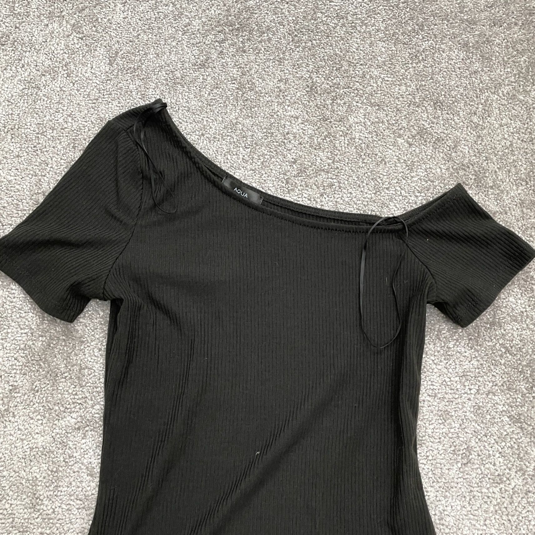 AQUA Aqua Bodysuit One Piece Womens Medium Black NWT New Modern Knit Polyester Wireless No Underwire Size M / US 6-8 / IT 42-44 - 2 Thumbnail