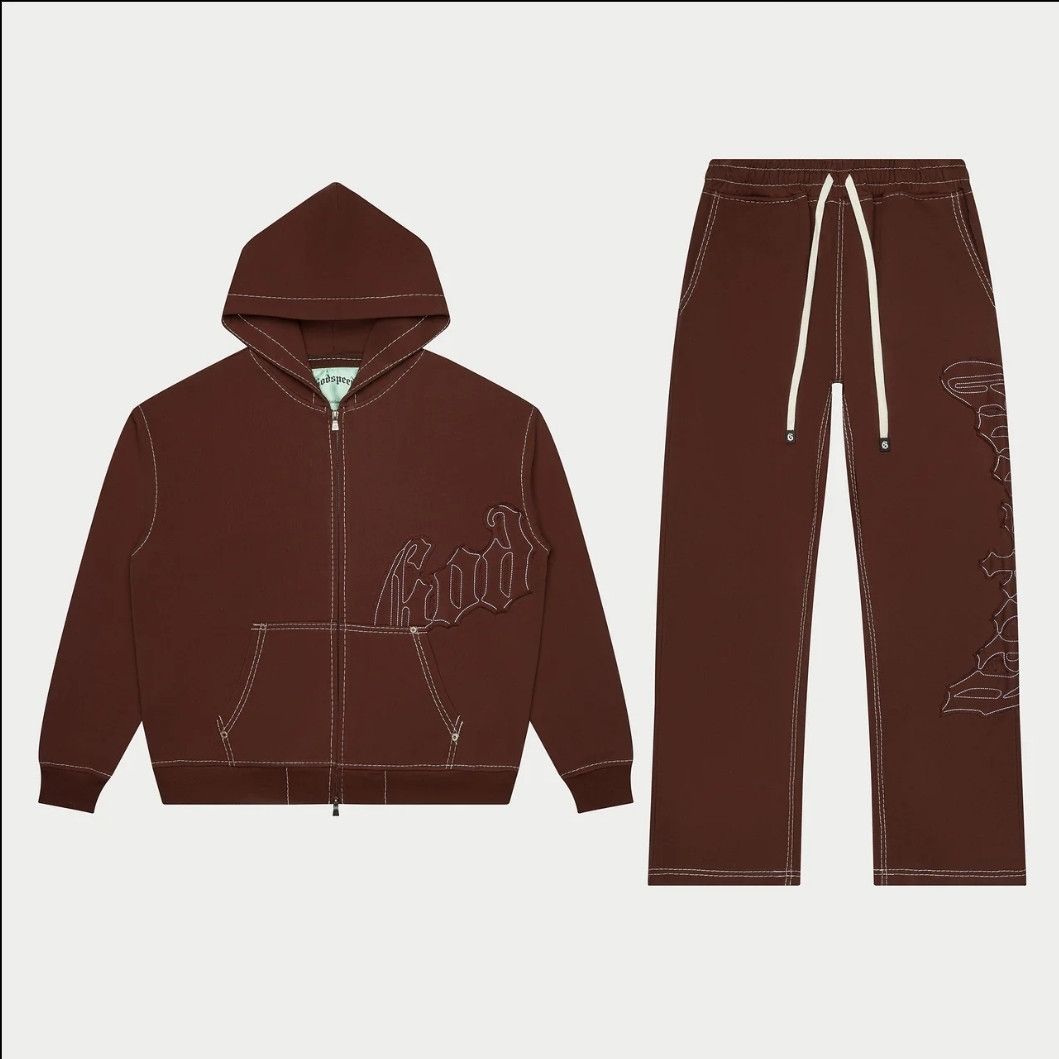 Godspeed Godspeed OG Logo Sweatsuit Stitched Mocha Size XLarge NWT Size US XL / EU 56 / 4 - 1 Thumbnail