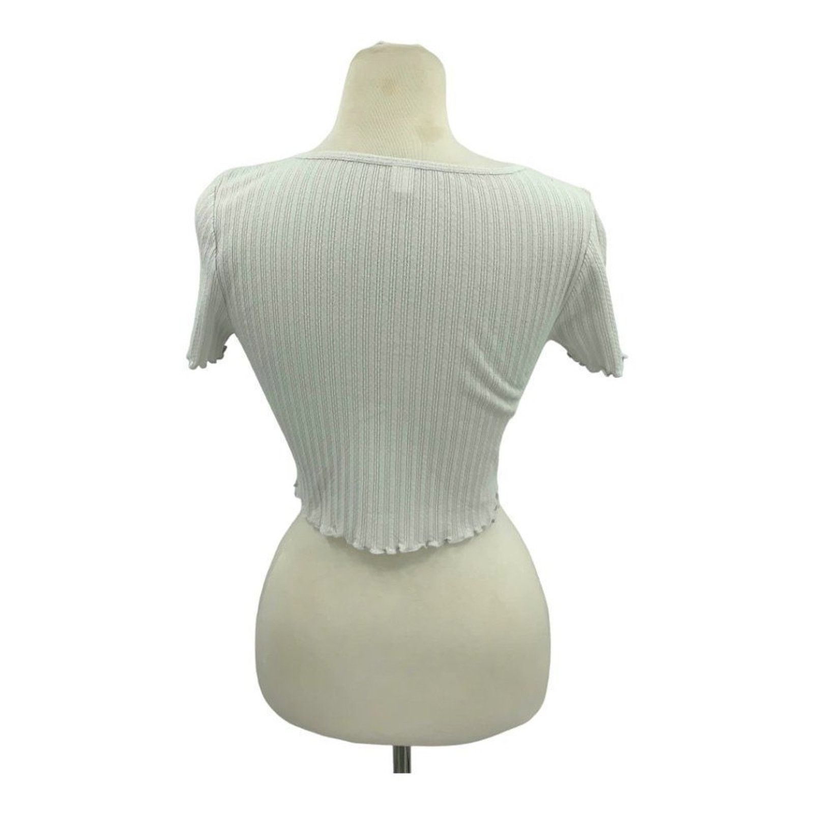 Other Bp. Pointelle Rib Crop Henley In Gray Size Small Size S / US 4 / IT 40 - 6 Thumbnail