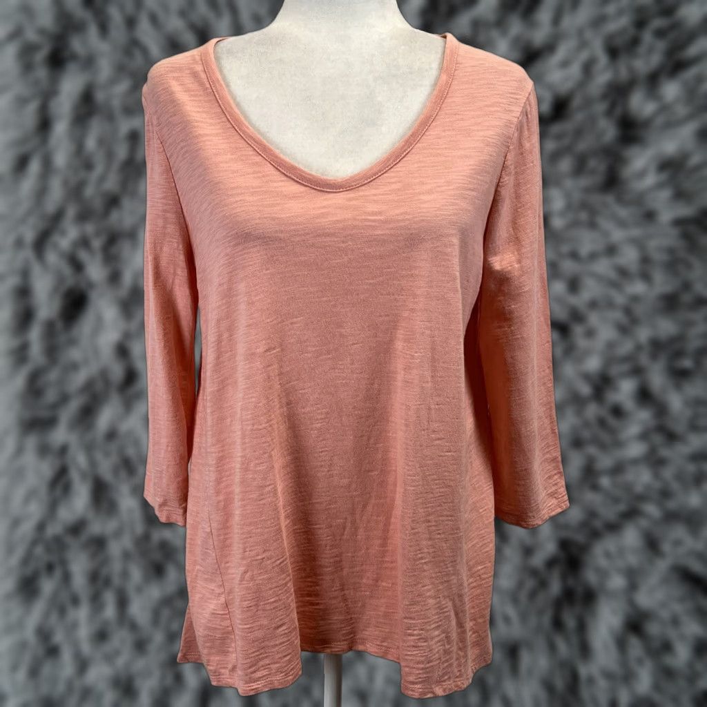 Vintage CHICOS The Ultimate Tee Tunic Shirt Shirt Women's M Pink 3/4 Sleeve Scoop Neck Casual Tunic Modern Classic Ladies - Womens Size M / US 6-8 / IT 42-44 - 1 Thumbnail