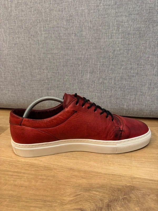 Oliver Sweeney Oliver Sweeney Grandola Dark Red Leather Low Top Sneakers 42 Size US 9 / EU 42 - 3 Thumbnail