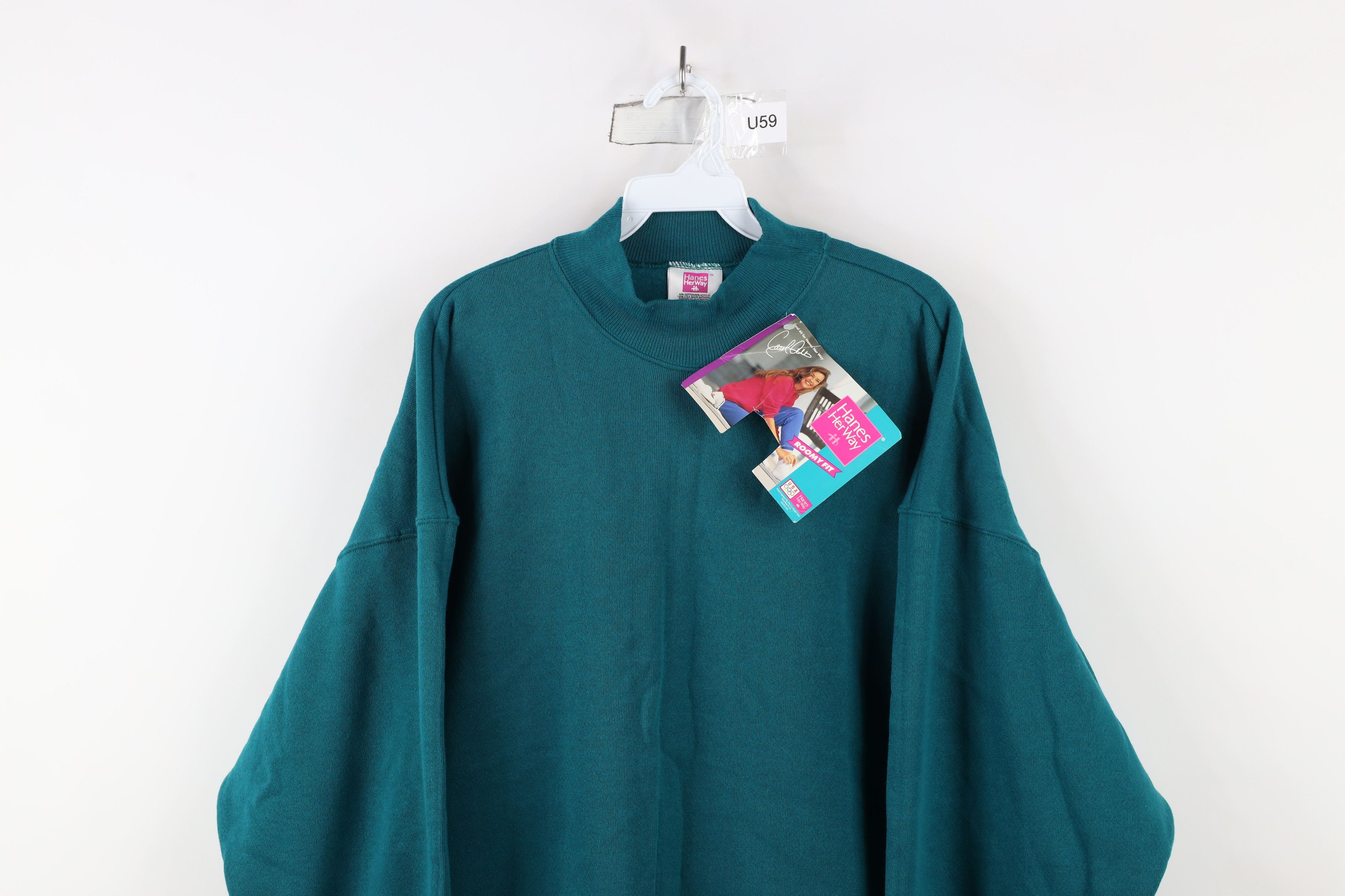 Vintage Deadstock Vintage 90s Streetwear Fit Sweatshirt Spruce Green Size 3XL / US 20-22 - 2 Thumbnail
