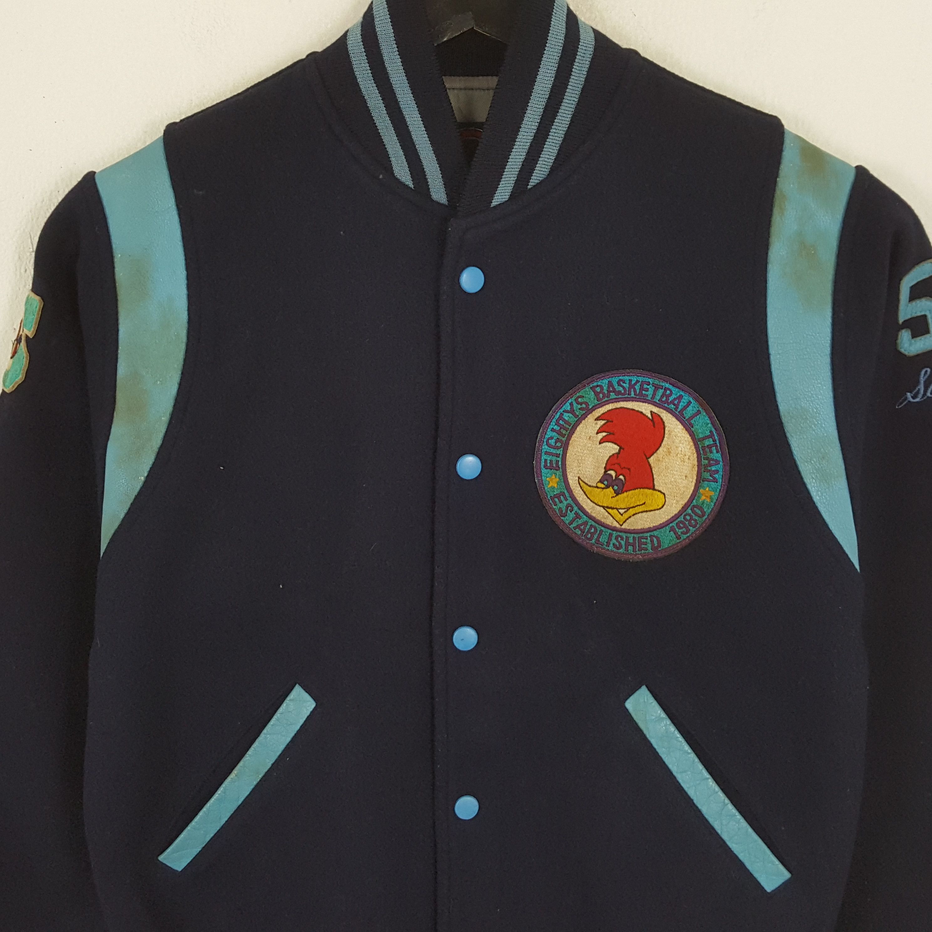Japanese Brand × NBA × Vintage EIGHTYS BASKETBALL Team NBA Sports Varsity Jacket Size US M / EU 48-50 / 2 - 2 Thumbnail