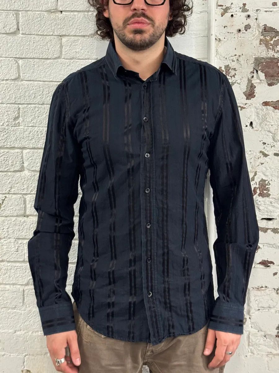 Dolce & Gabbana 2000s Dolce & Gabbana Lined Mafia Navy Shirt Size US S / EU 44-46 / 1 - 2 Thumbnail