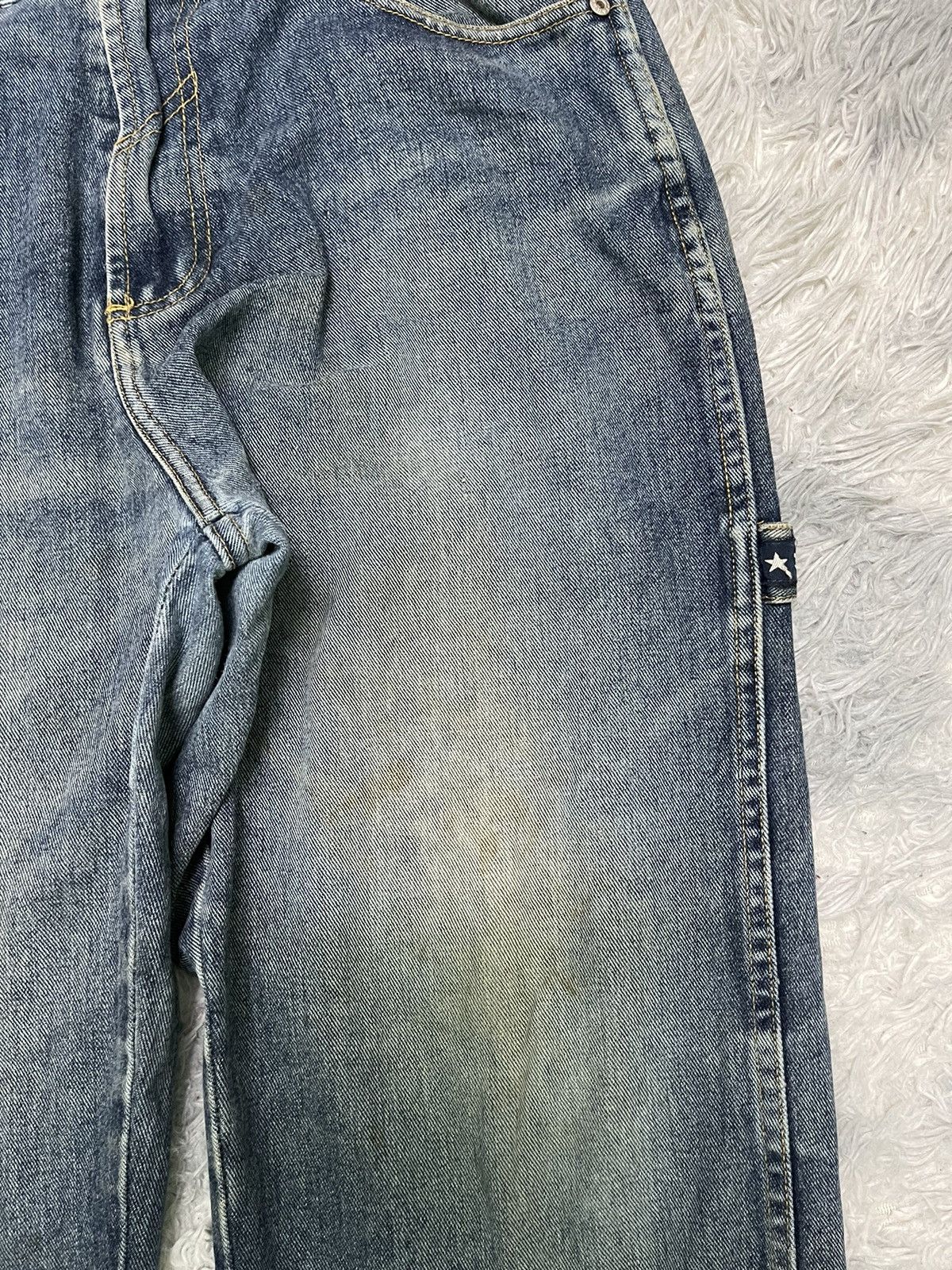 Phat Farm × Vintage 90s PHAT FARM BAGGY CARPENTER DISTRESSED DENIM Size US 31 - 5 Thumbnail