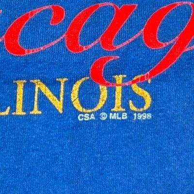 CSA Vintage 1998 Chicago Cubs Logo 7 T-Shirt XL Blue Red MLB 90s Size US XL / EU 56 / 4 - 4 Thumbnail