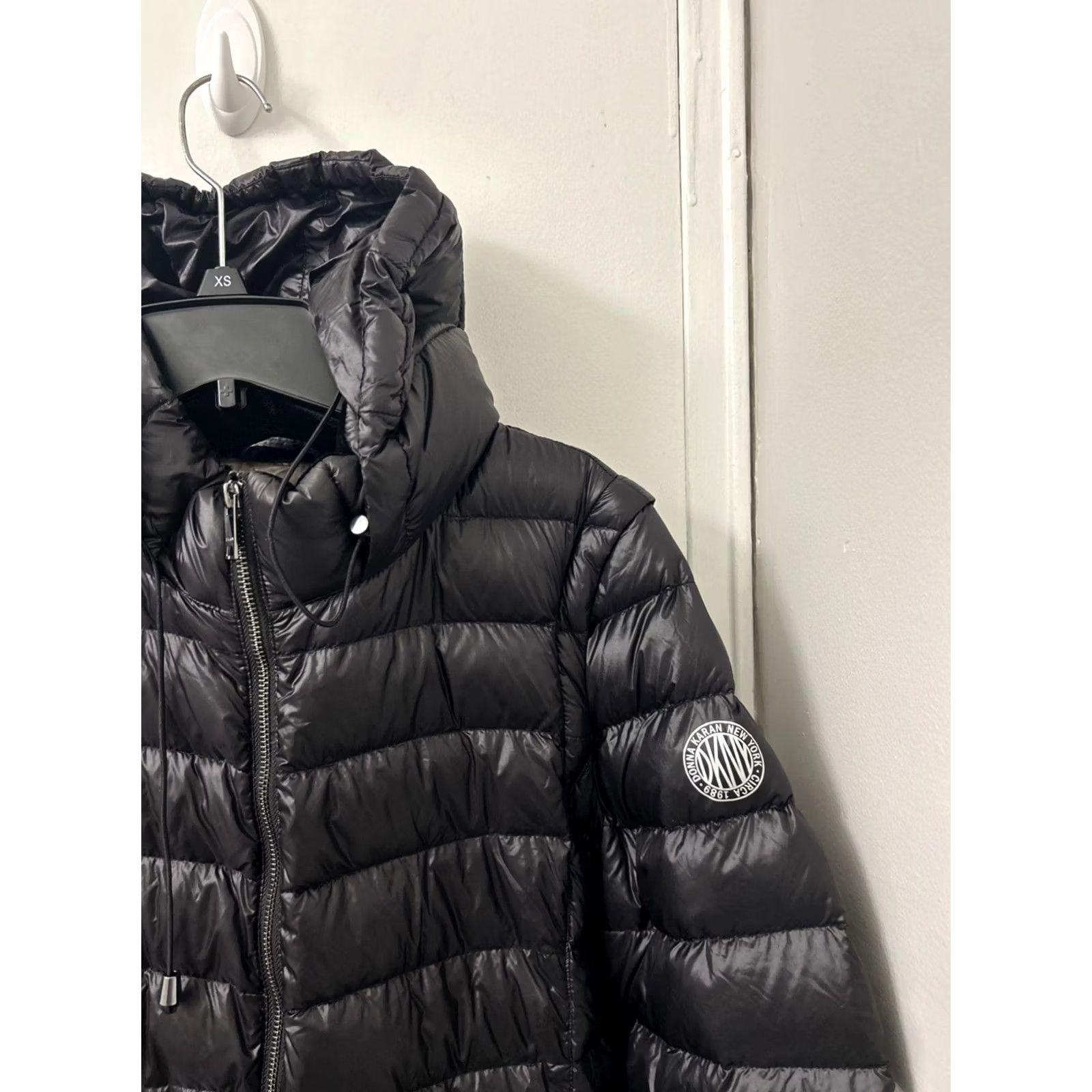 DKNY DKNY Puffer Jacket Womens M Black Hooded Full Zip Pockets Coat Convertible Vest Mens? Girls? Size M / US 6-8 / IT 42-44 - 6 Thumbnail