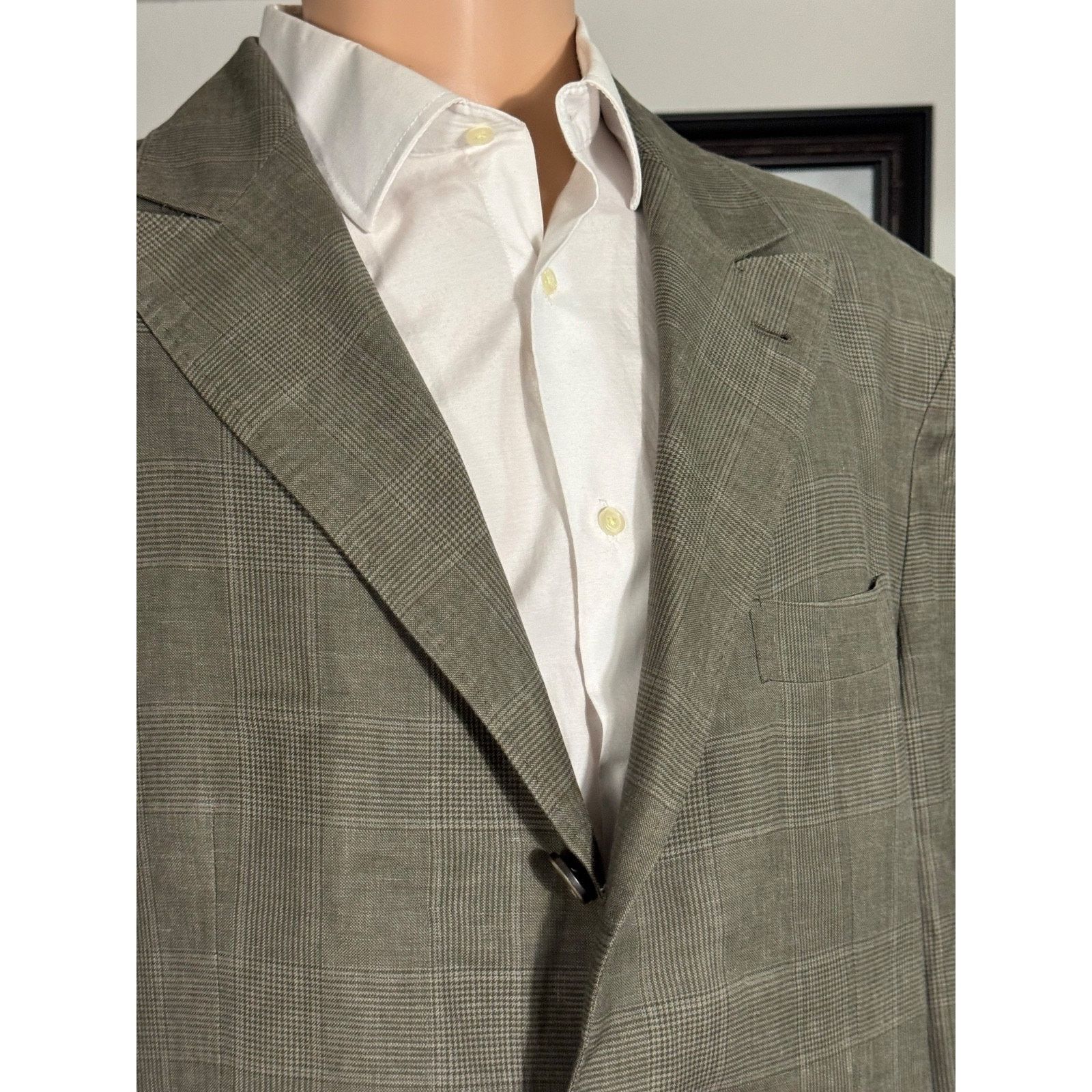 Brunello Cucinelli Brunello Cucinelli Peak lapel Prince of Wales Blazer 54/44 Size 44R - 8 Thumbnail