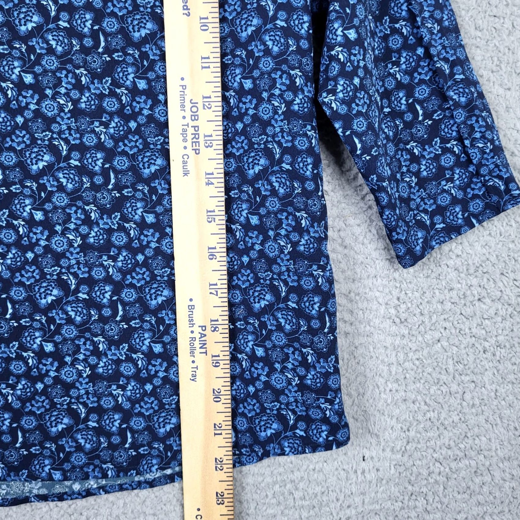 Vintage Solly Allen Solly Floral Print 3/4 Sleeve T-shirt XS Blue Floral Women Shirt XS Regular Mens Womens Girls Size XS / US 0-2 / IT 36-38 - 5 Thumbnail