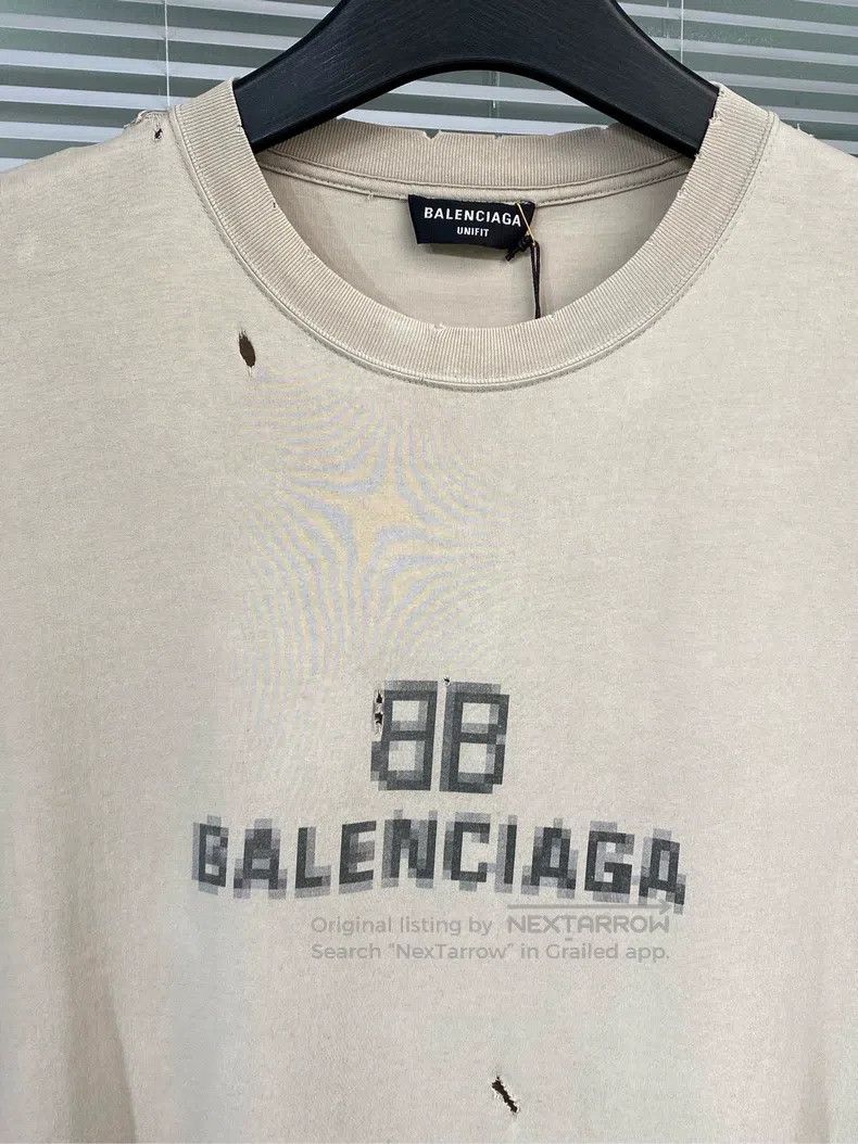 Balenciaga Balenciaga Short-sleeved T-shirt with double B mosaic, let Size US S / EU 44-46 / 1 - 4 Thumbnail