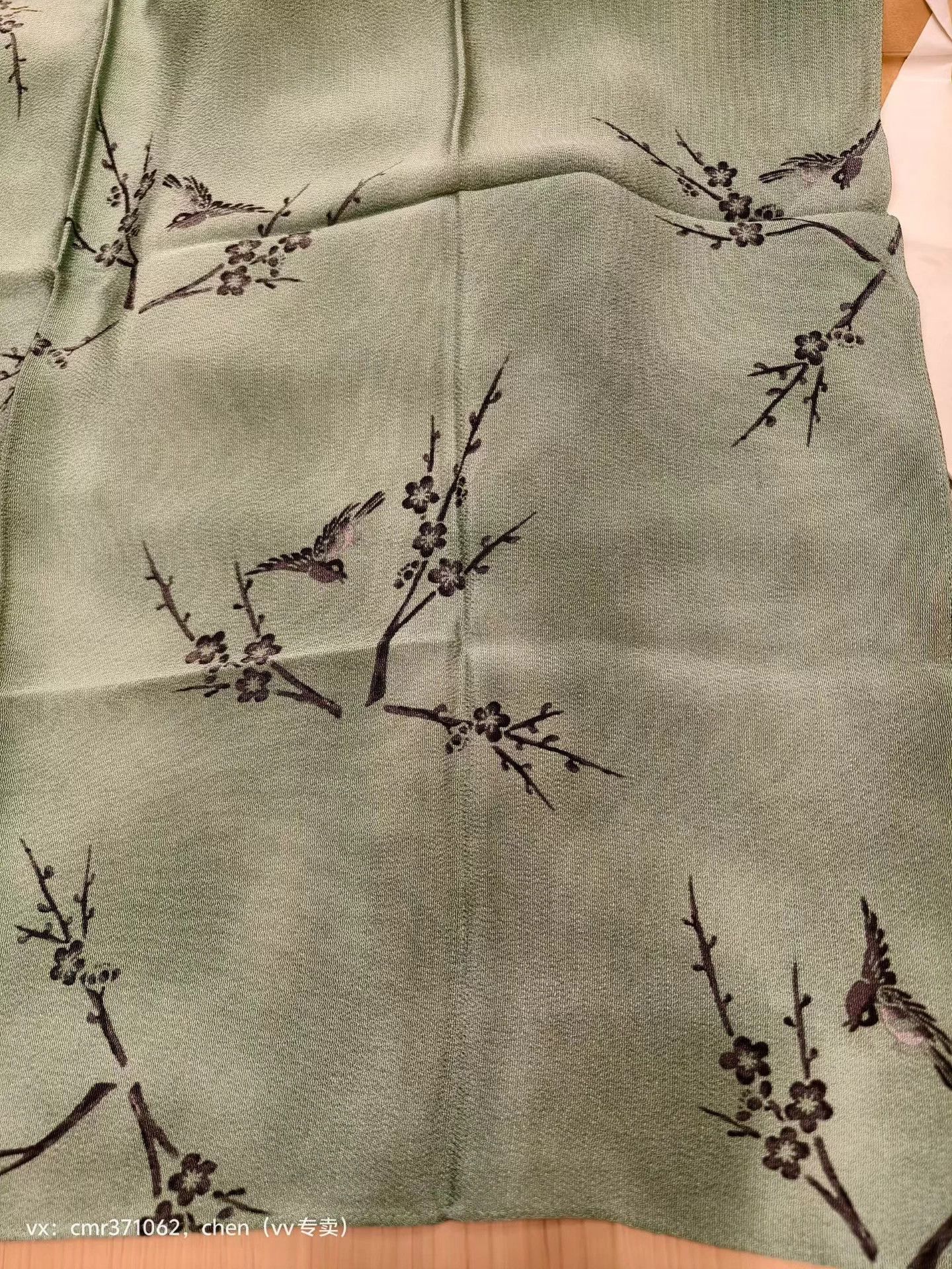 Visvim visvim 22aw silk scarf ren green/black magpie plum blossom pattern Size ONE SIZE - 6 Thumbnail